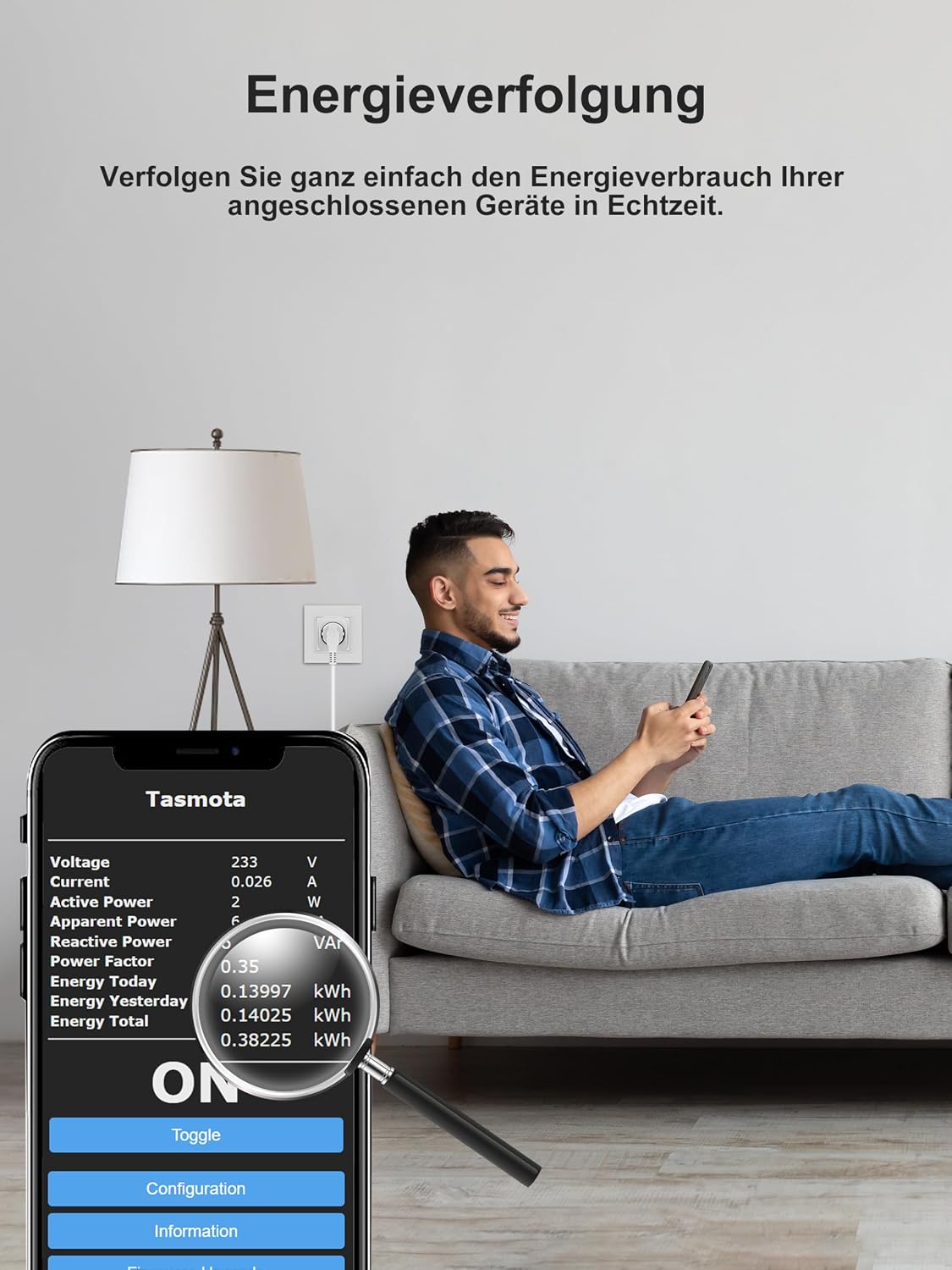 Detalle de EIGHTREE Tasmota WLAN Smart-Steckdose mit Stromzähler (ESP8685) – 16A, nur 2,4‑GHz, Home-Assistant/MQTT/… (4er-Set)