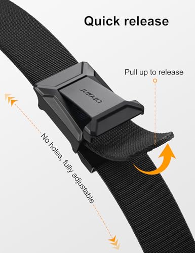 Detalle de JUKMO Men's Stretch Tactical Belt: 1.5" Elastic Nylon Web with Flip Buckle