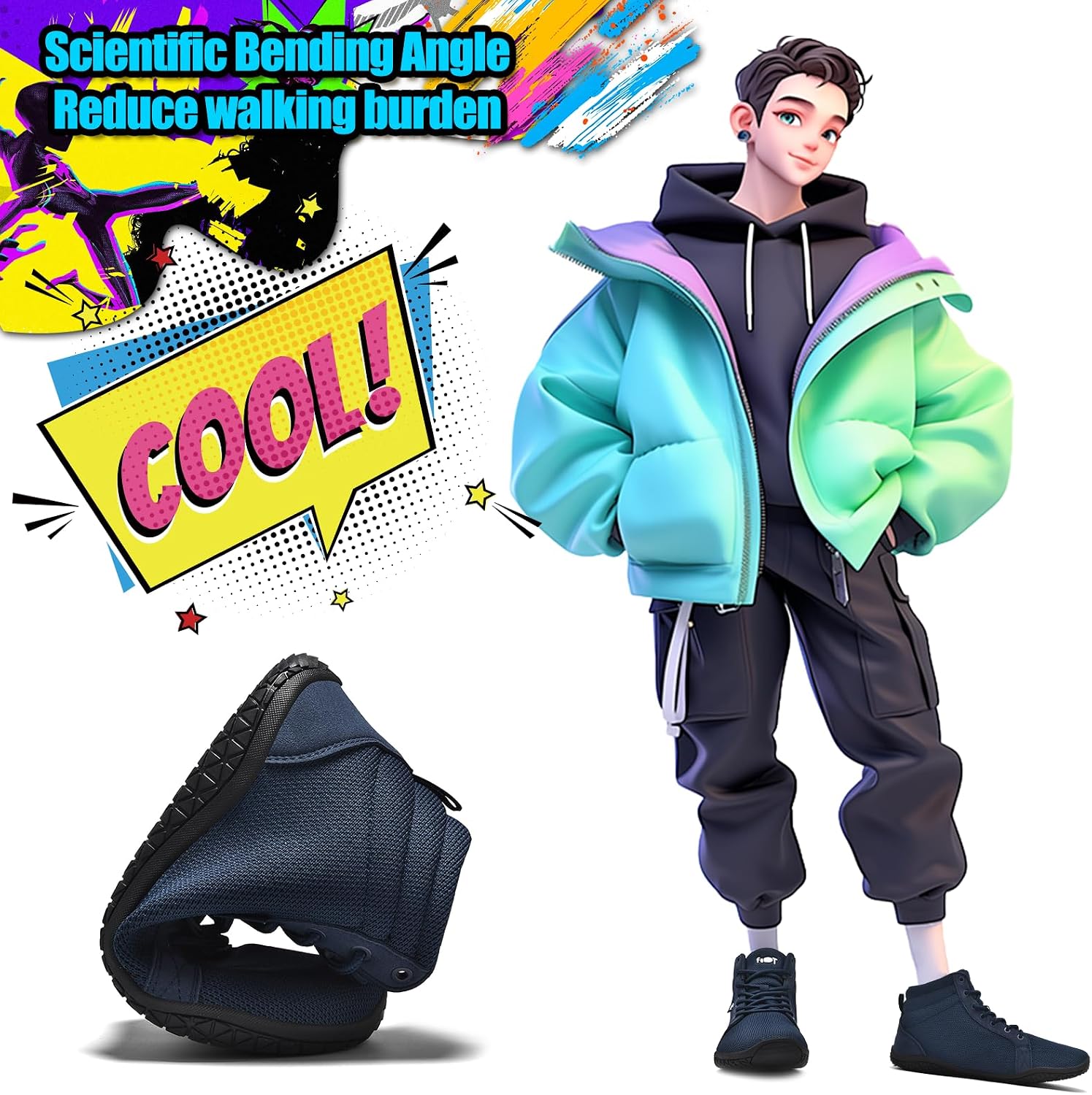 Detalle 2 de Wizshoe Barfuß Schuhe Hi Top 0,6 cm