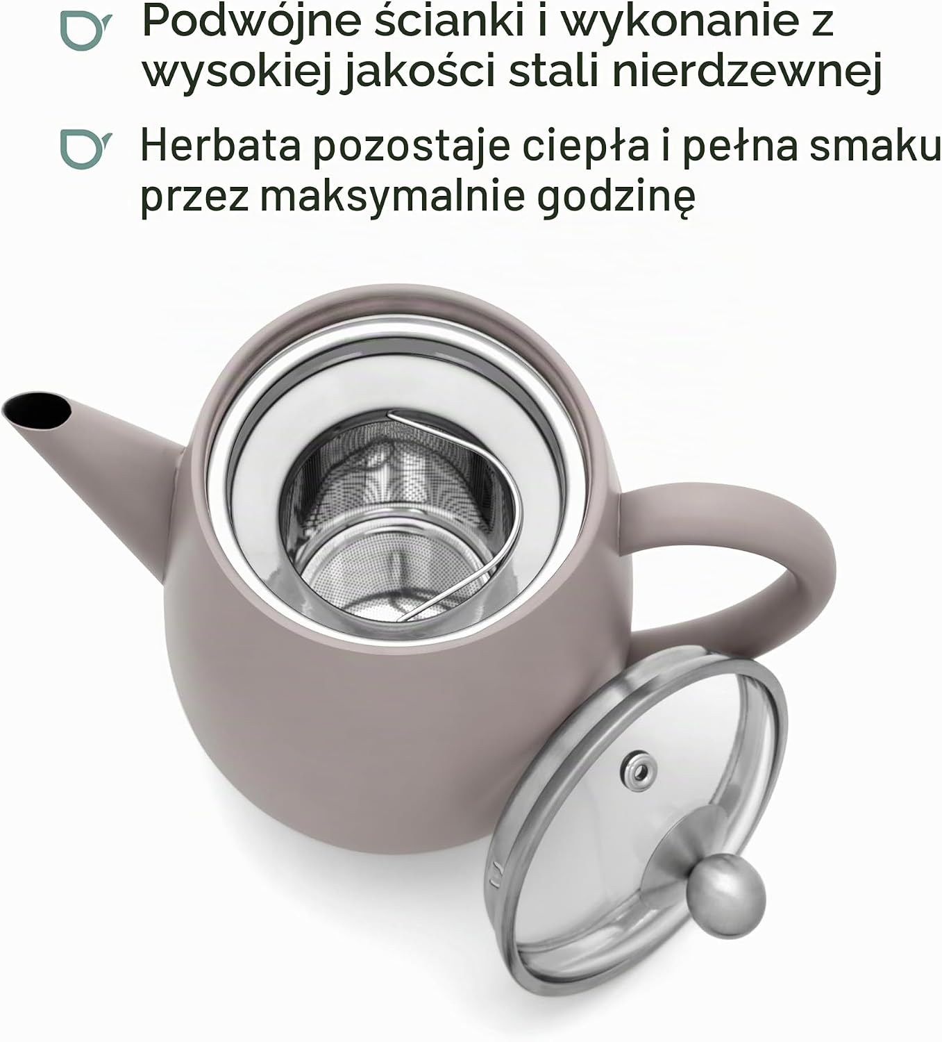 Detalle 2 de Bredemeijer Duet Eva 111016 – dzbanek do herbaty 1,1 l, podwójne ścianki