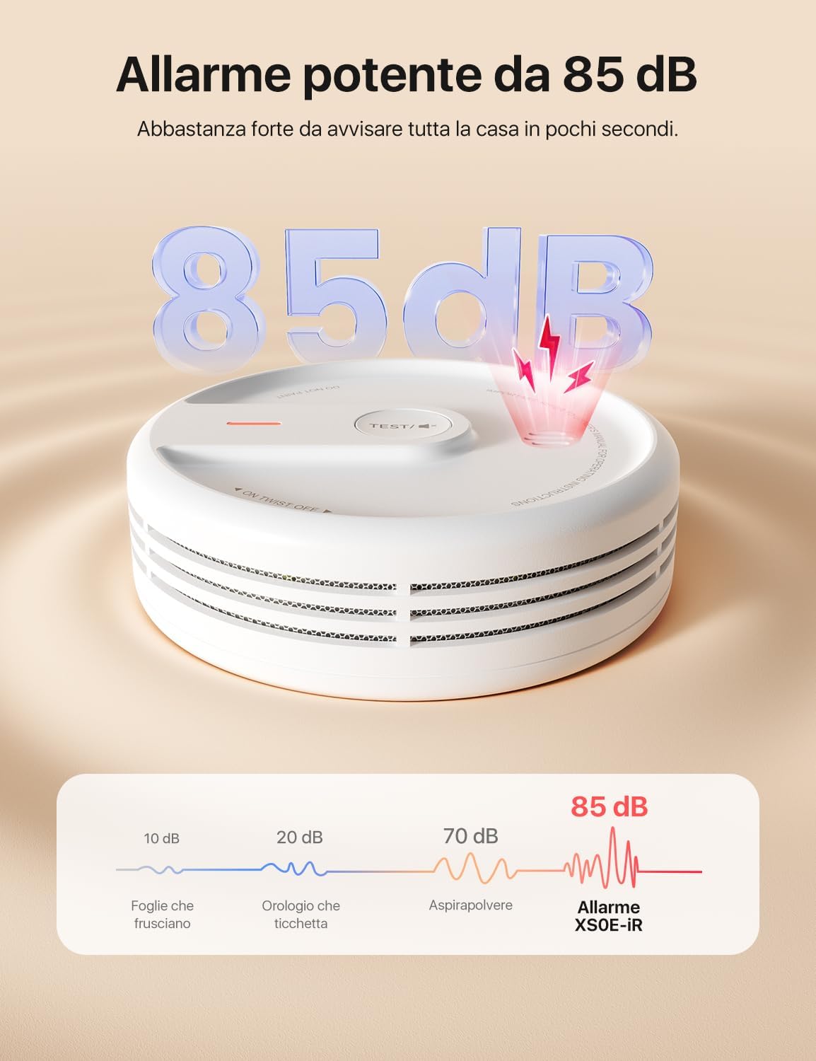 Thumbnail 6 de X-Sense XS0E-iR Rilevatore di fumo Wi‑Fi con app, modalità notturna e batteria sostituibile (3 pezzi)