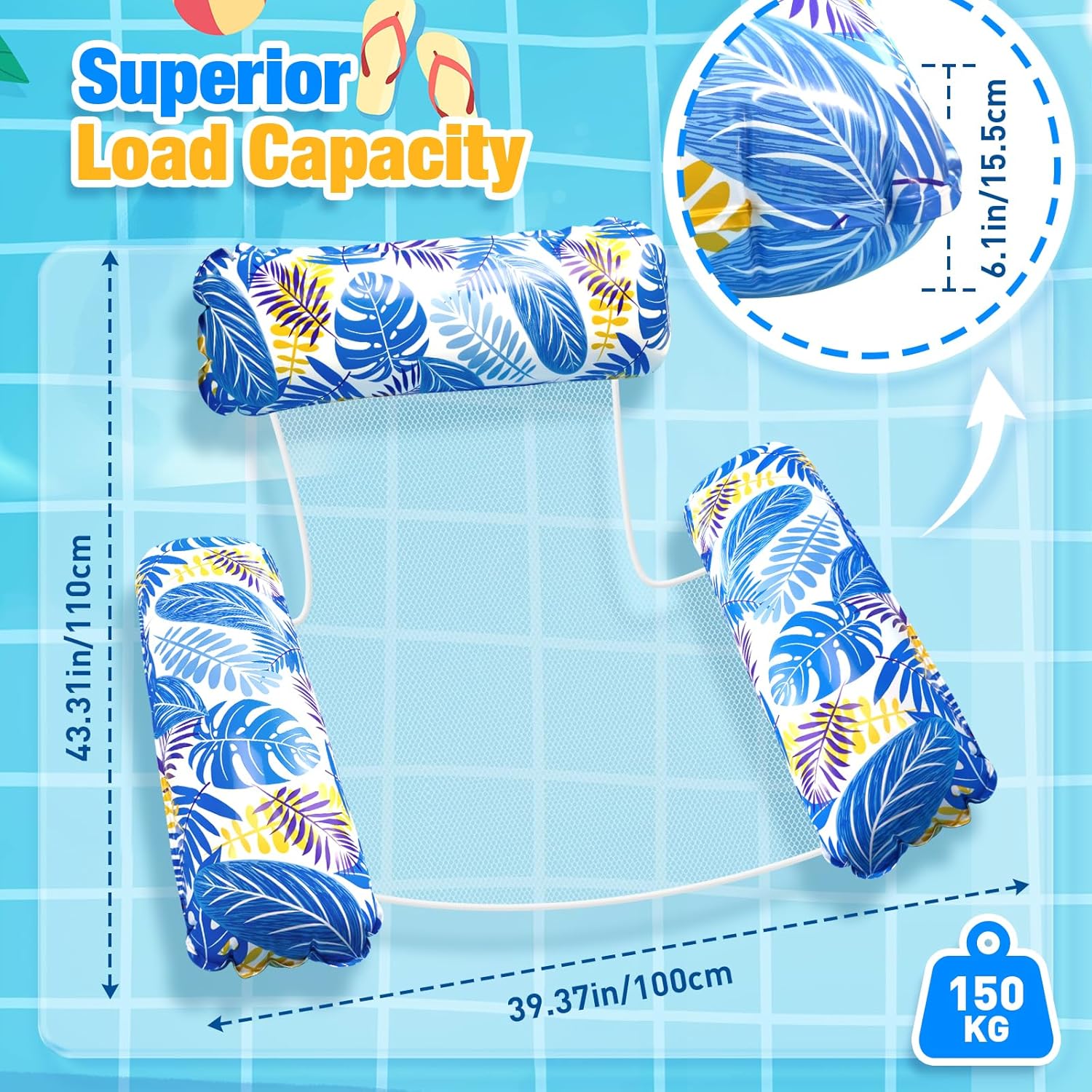 Thumbnail 3 de Dusor 2 Pack 4-in-1 Pool Inflatable Hammocks: Versatile Water Loungers for Adults & Kids