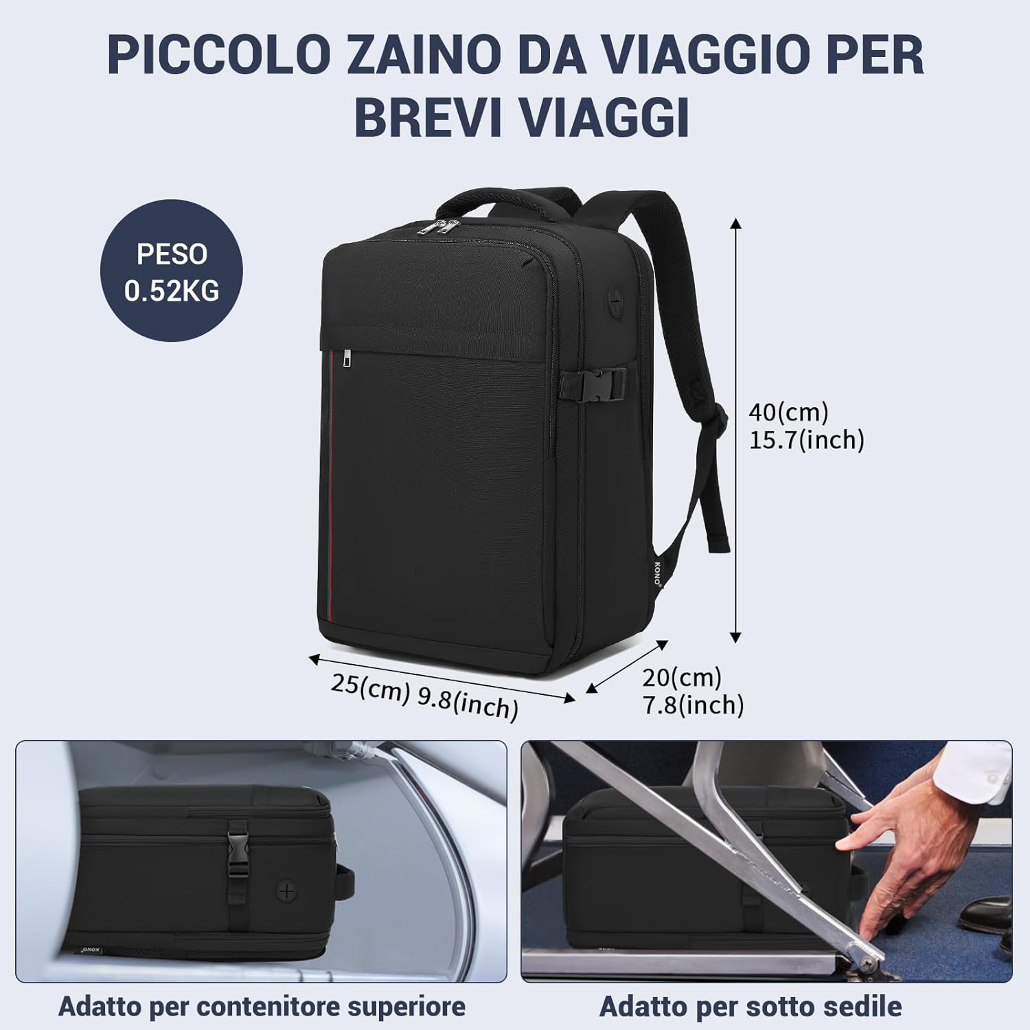 Detalle 2 de KONO Zaino Ryanair 20L