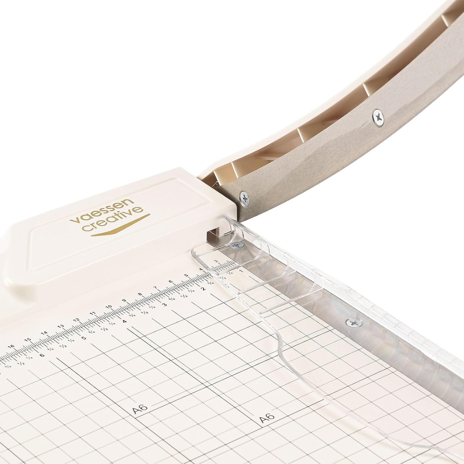 Detalle de Vaessen Creative Massicot Guillotine 30 cm Blanc – Coupe-papier fiable pour scrapbooking