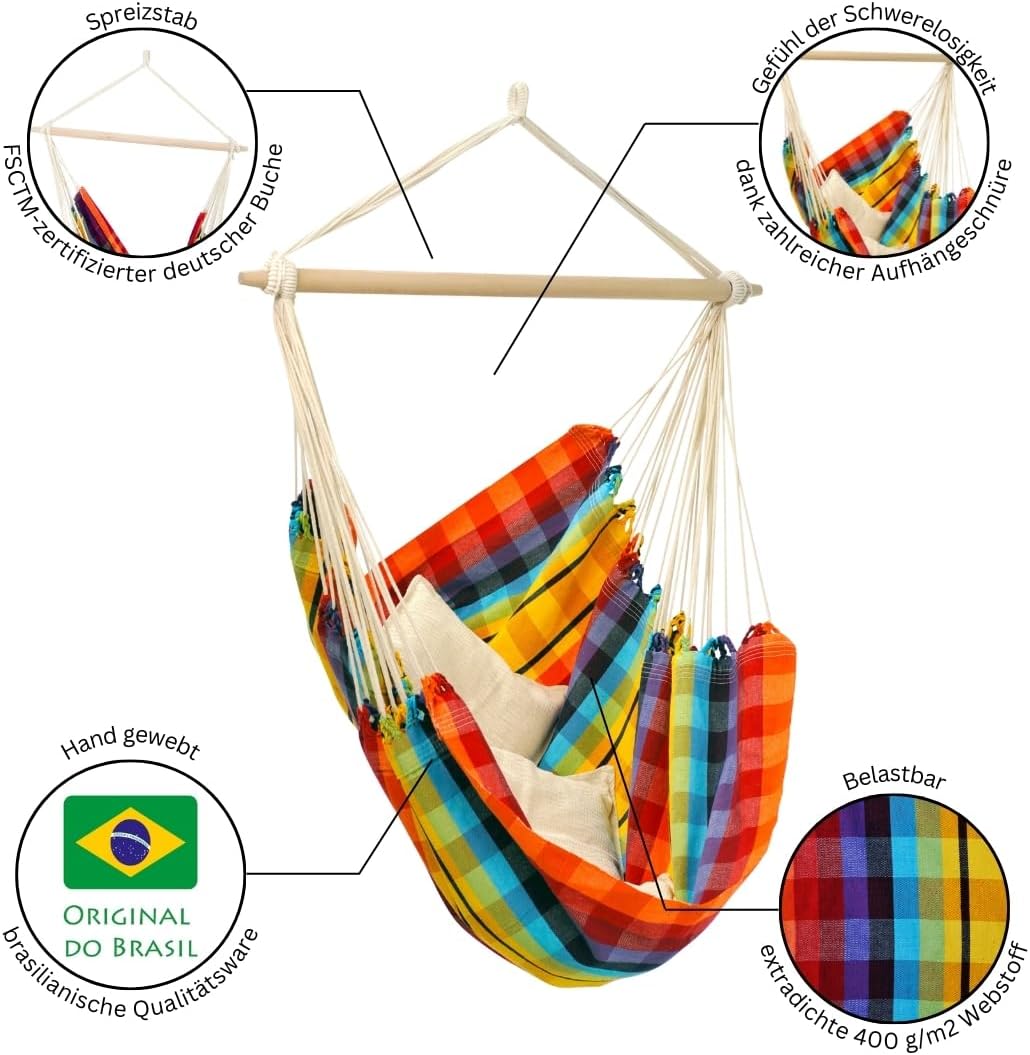 Thumbnail 1 de AMAZONAS Brasil XL – fotel wiszący 160 × 130 cm, do 150 kg