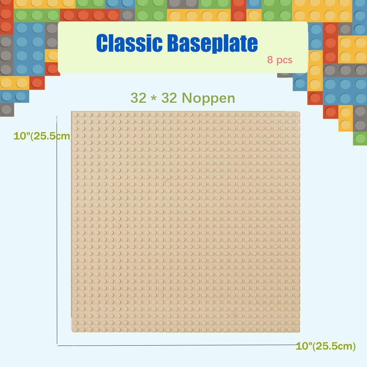 Thumbnail 1 de 8-teilige Bauplatten-Set (25,5 × 25,5 cm) – Classic Grundplatten, kompatibel mit LEGO Classic & ähnlichen Systemen