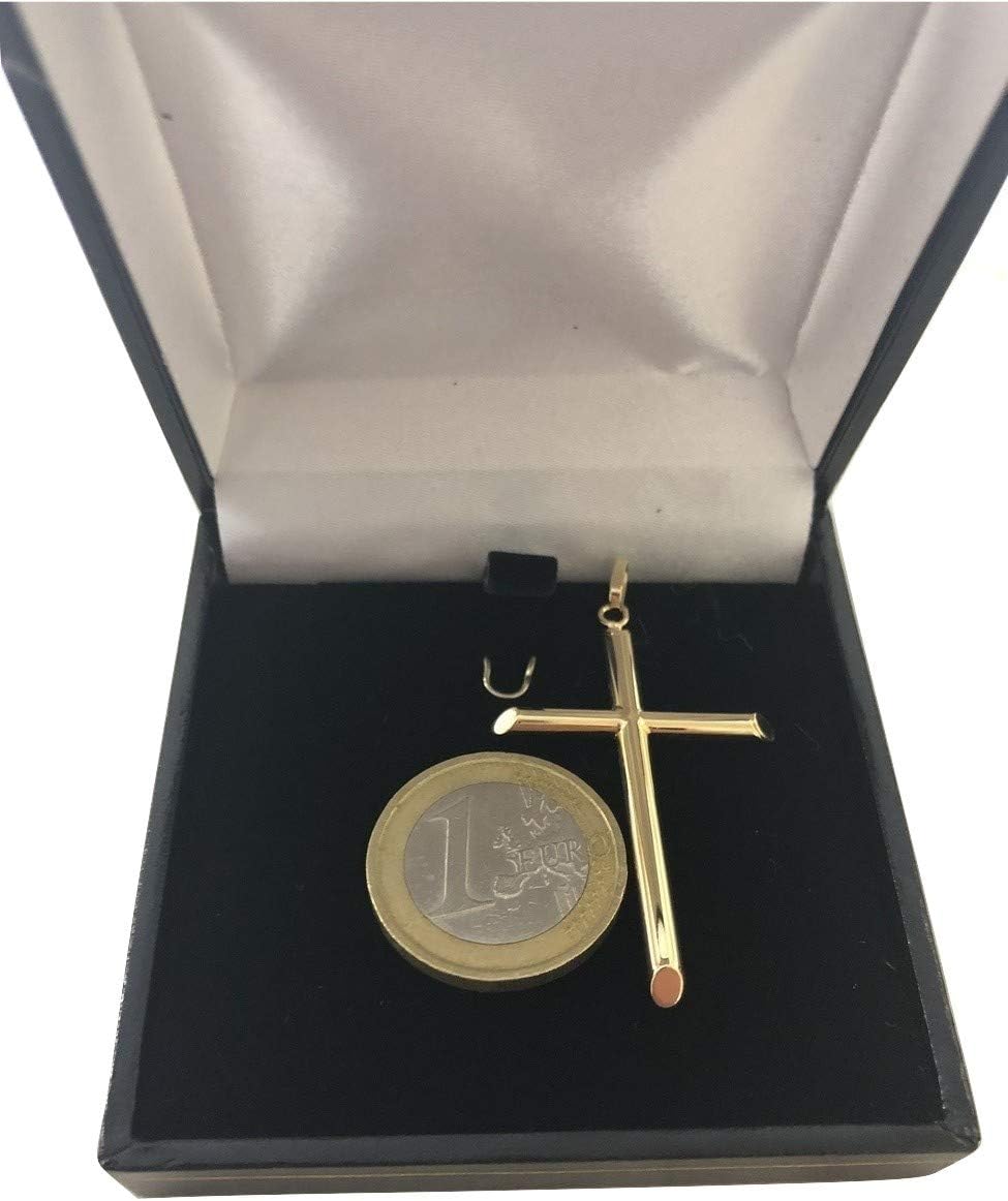 Detalle 1 de PRINS JEWELS Ciondolo croce in oro giallo 585 (14K) – unisex, 45 × 28 mm, 1,85 g