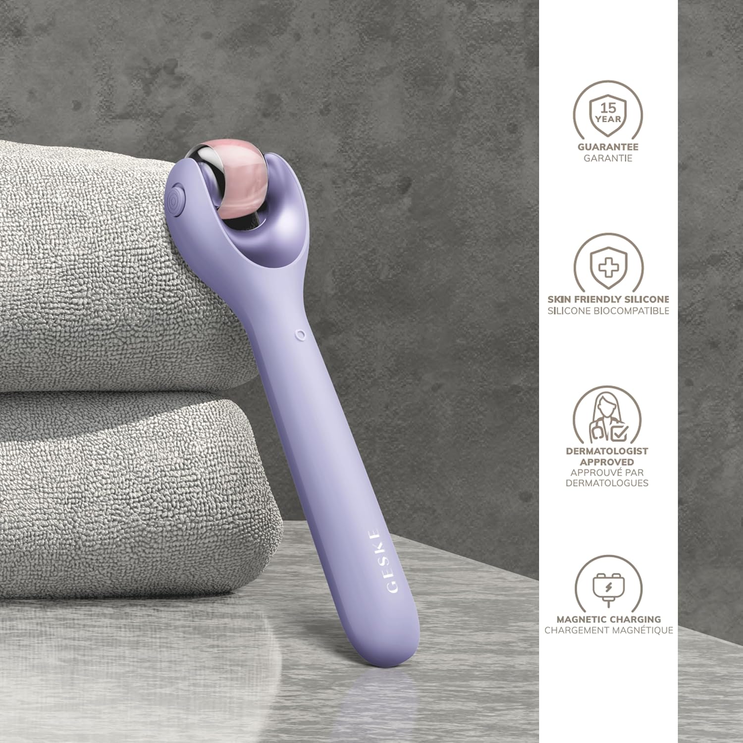 Thumbnail 5 de GESKE Roller viso microaghi SmartAppGuided™ 9 in 1 con quarzo rosa – microaghi professionale con app guida