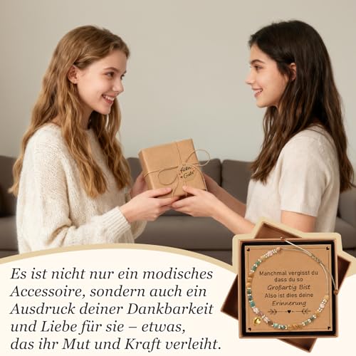 Detalle 2 de TUZELIYA Inspirierendes Natursteinarmband – Mutmacher Geschenk für Frauen