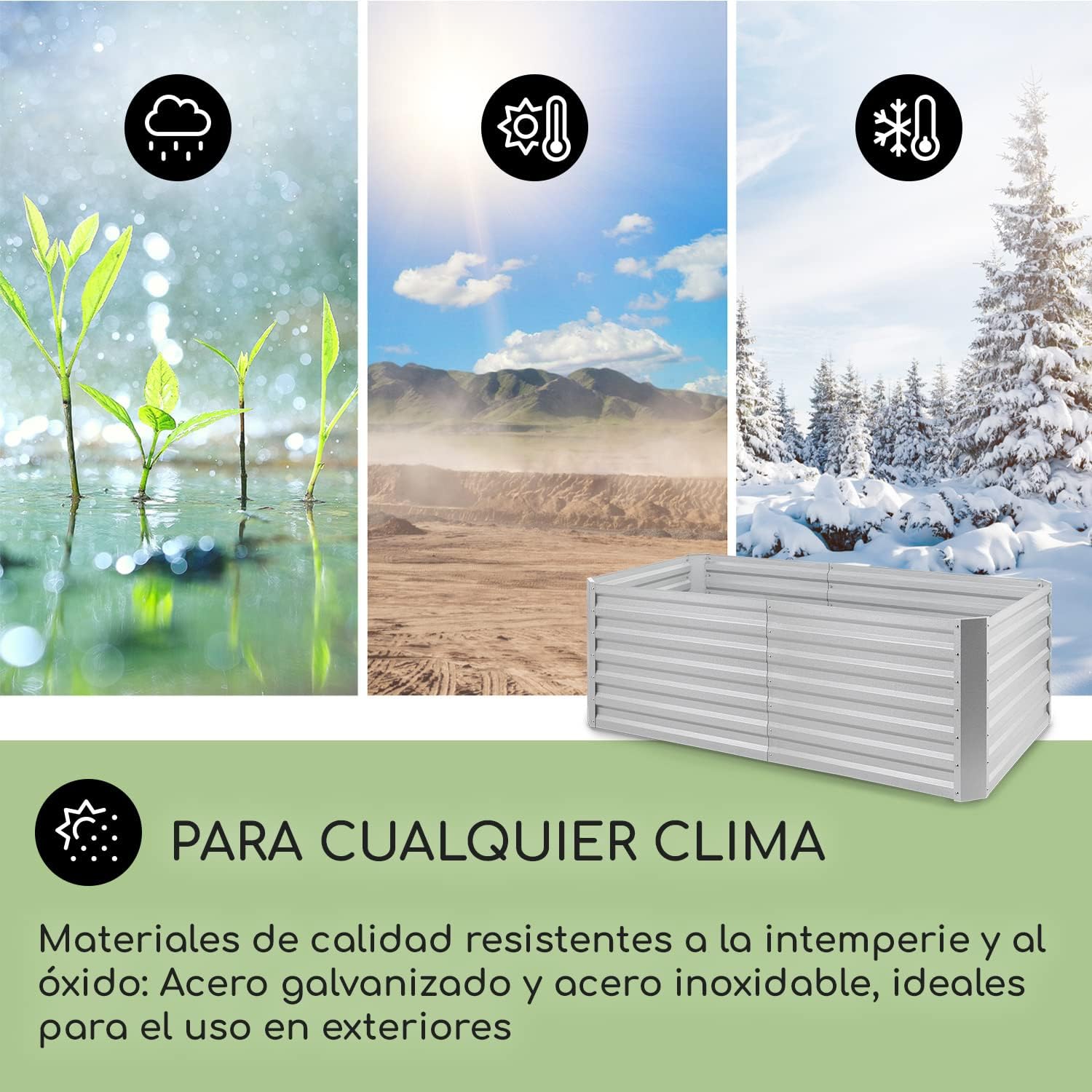 Thumbnail 1 de Blumfeldt High Grow Straight bancal galvanizado 180×60×90 cm 🌱