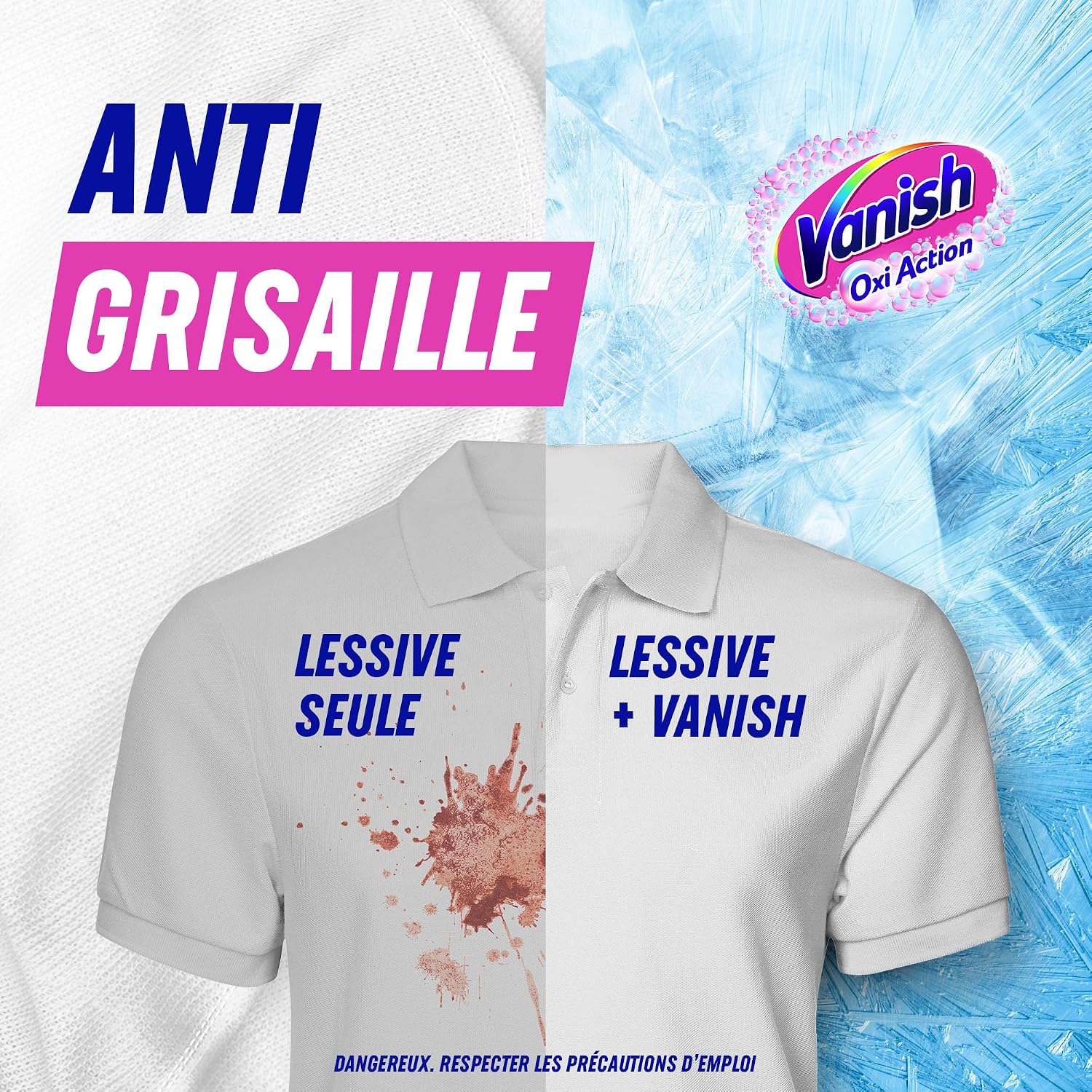 Detalle de Vanish Oxi Action Booster de Blancheur (Blancheur) – Poudre détachante textile et raviveur de blanc, 940 g