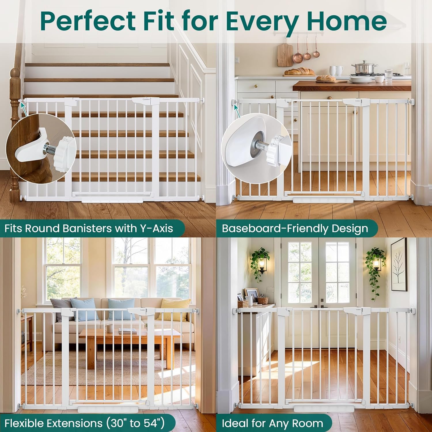 Thumbnail 4 de Cumbor S7V2 Extra-Wide Baby Gate, 30–54-Inch, Auto-Close, Dual Lock