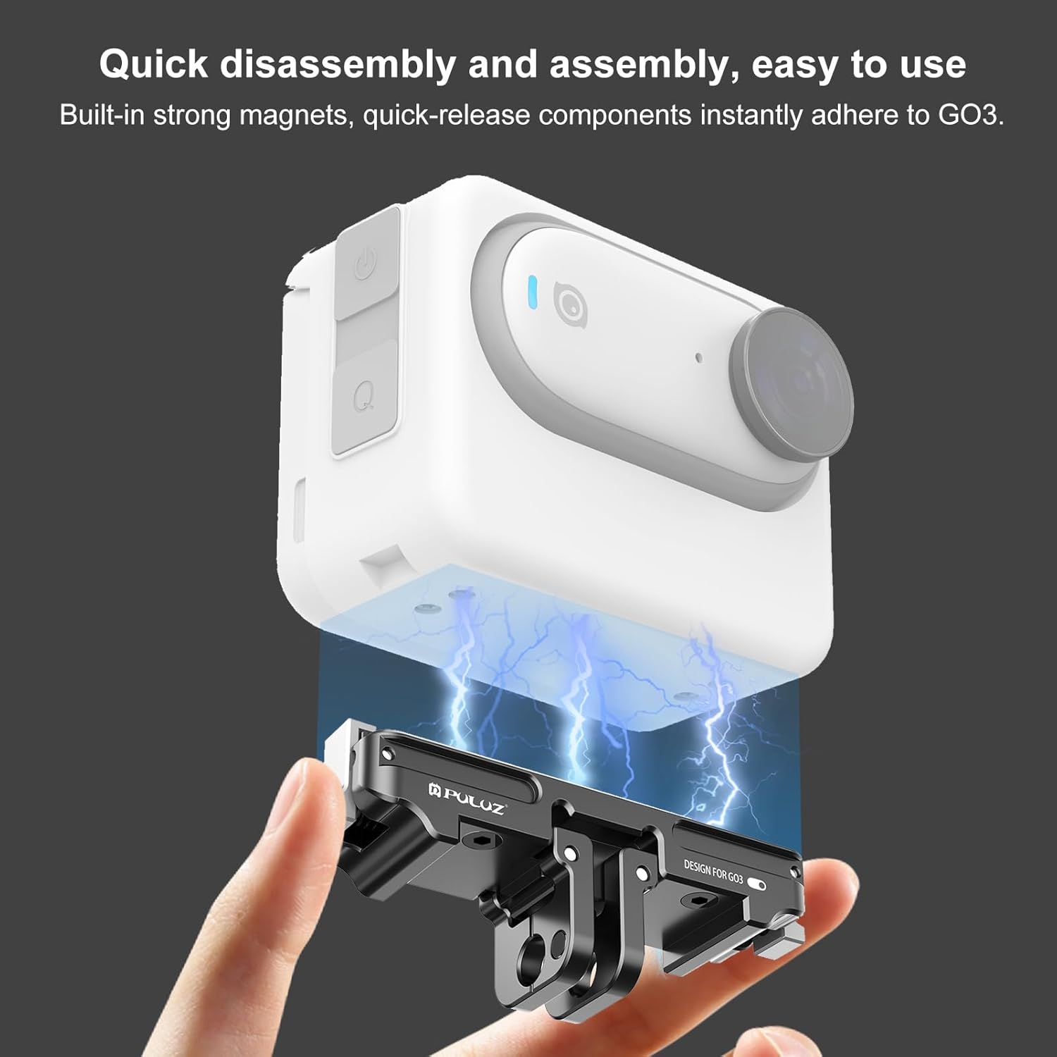 Detalle de PULUZ Magnetic Quick-Release Base Mount for Insta360 GO3