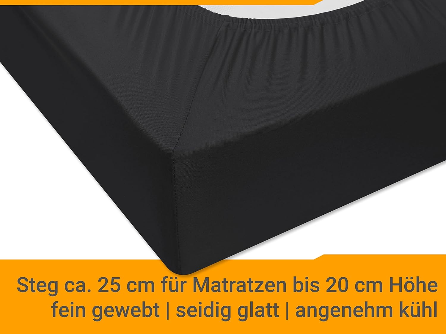 Thumbnail 4 de Npluseins Drap Housse 140x190/200 cm en Microfibre Noir – respirant, anti-allergie et certifié OEKO-TEX