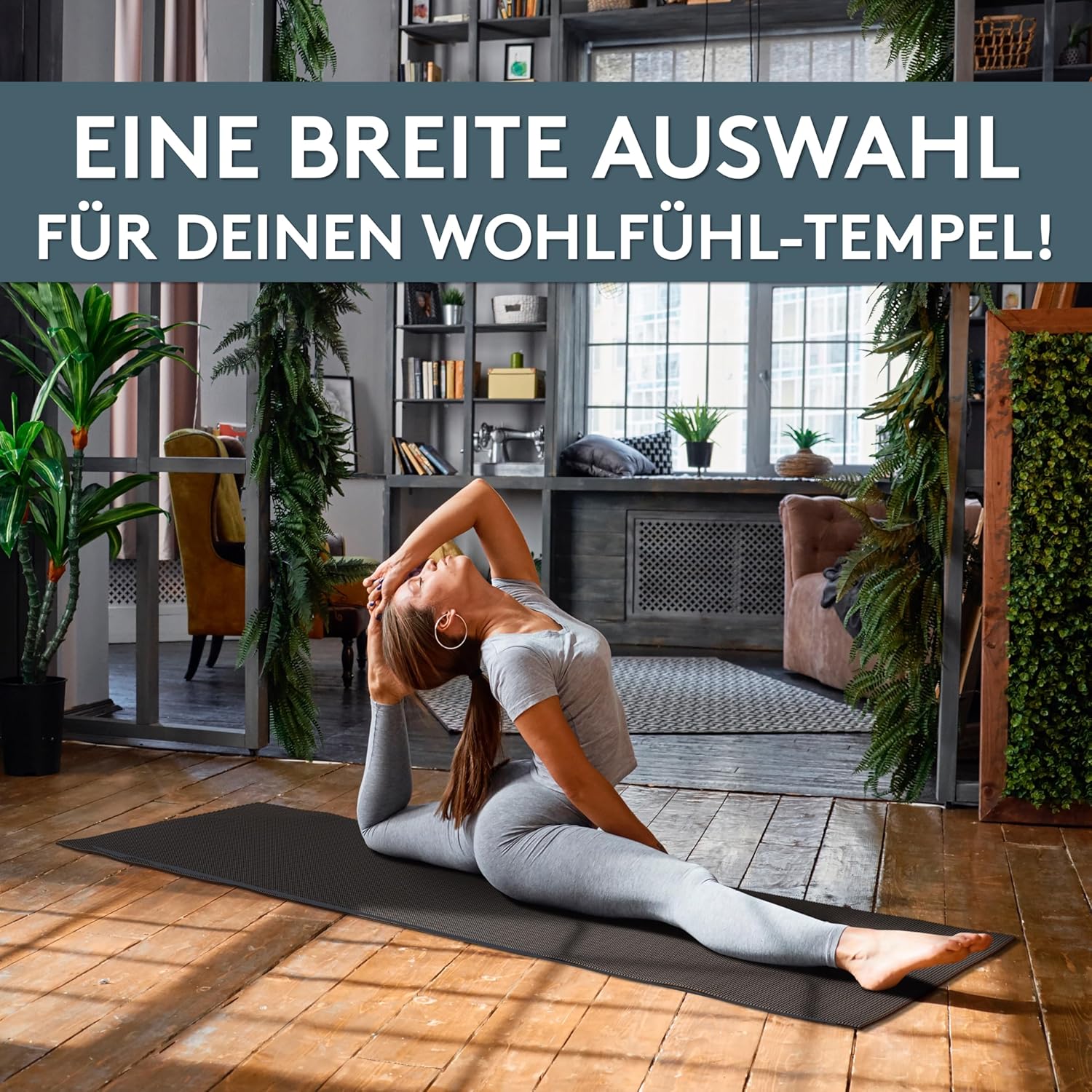 Thumbnail 4 de LILENO SPORTS Yoga Matte 180x60 cm inkl. Tragegurt – rutschfest, 4 mm dick, für Yoga & Fitness