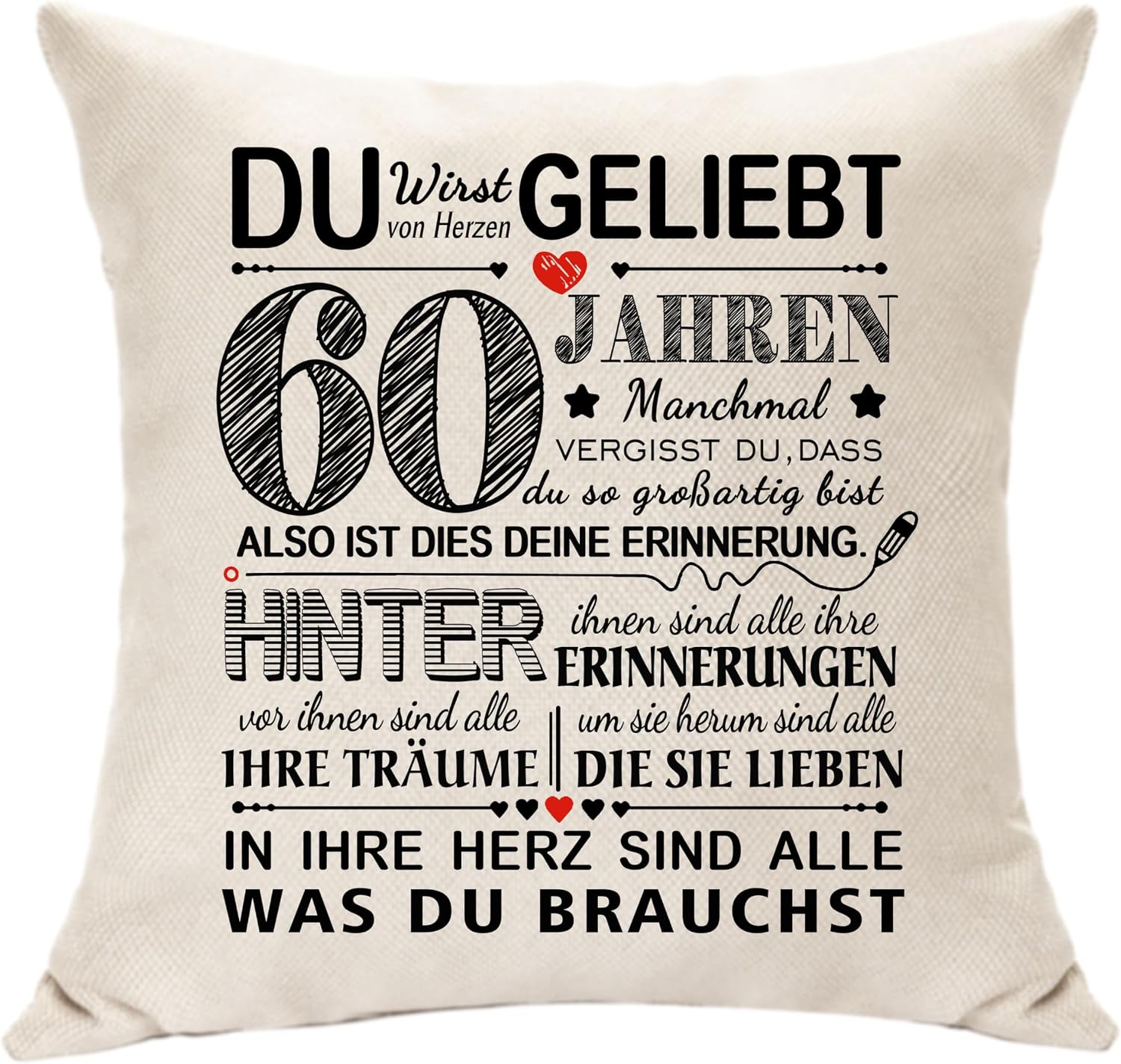 Detalle 2 de 35. Geburtstag Geschenkidee: Kissenbezug als Erinnerungsdeko – Für Frauen & Männer