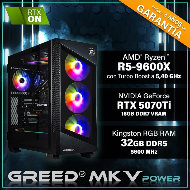 Detalle 2 de GREED MK5 Power Ordenador gaming 1 TB
