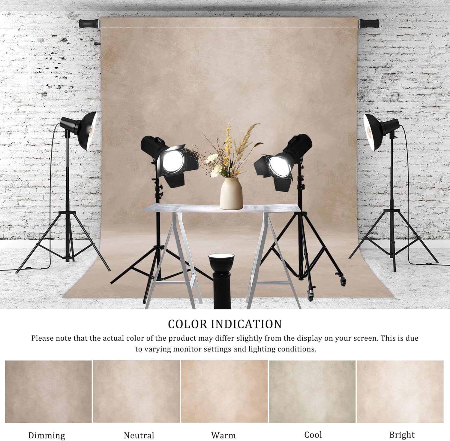Thumbnail 5 de Kavier Abstract Beige Professional Photography 8x10ft backdrop (2.4x3M) with polyester roller pocket
