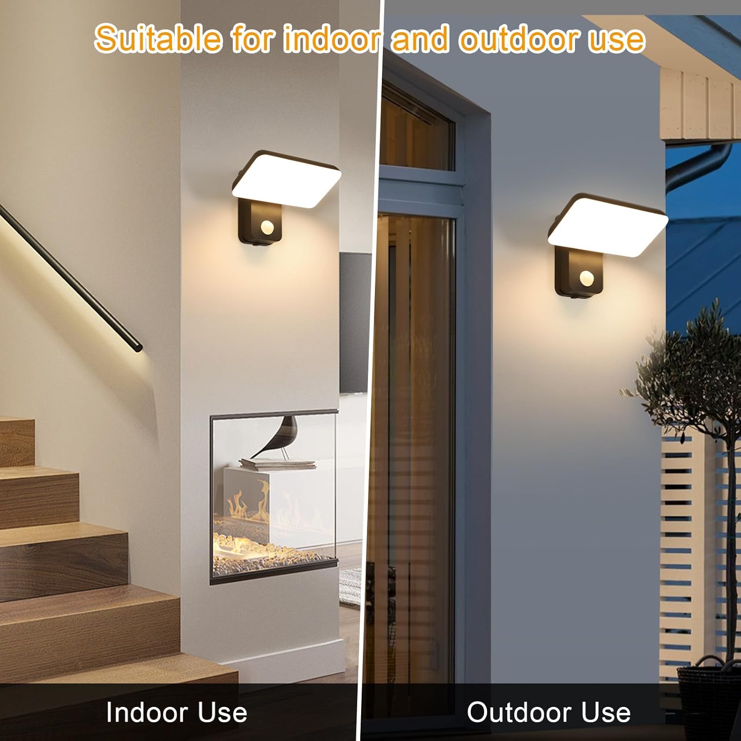 Detalle 2 de Mckalen Applique da Parete LED Esterno con Sensore Movimento 16W 1800LM – 350° Regolabile, IP65, Bianco Caldo 3000K