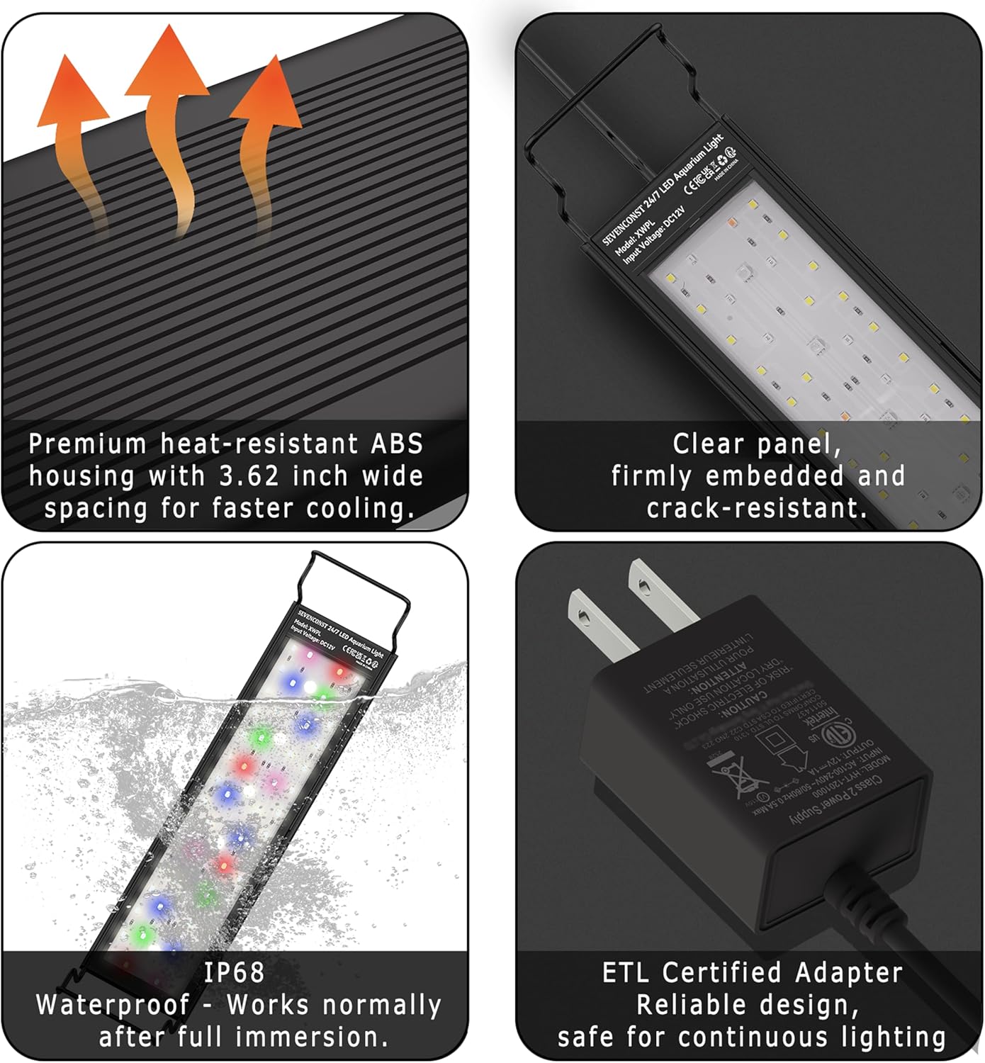Detalle 2 de SEVENCONST 24/7 Mode LED Aquarium Light