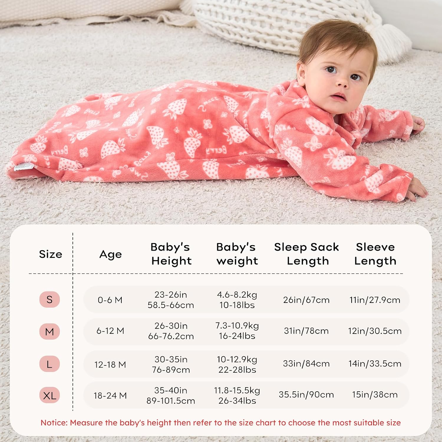 Thumbnail 5 de Unnivoll 12–18 Month Fleece Sleep Sack, Long Sleeves, 2.0 TOG, 2-Pack