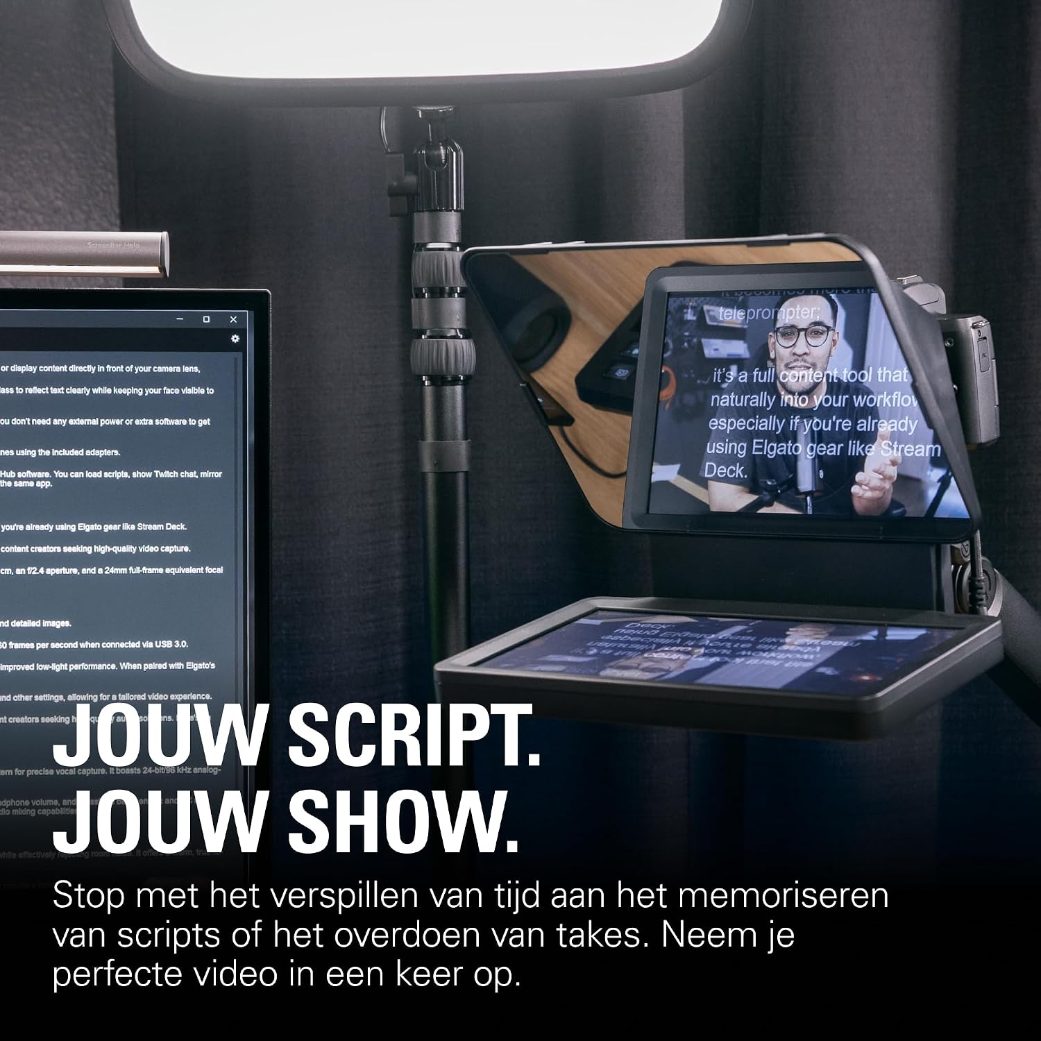 Detalle de Elgato Prompter teleprompter met 9-inch scherm, USB-C en Camera Hub