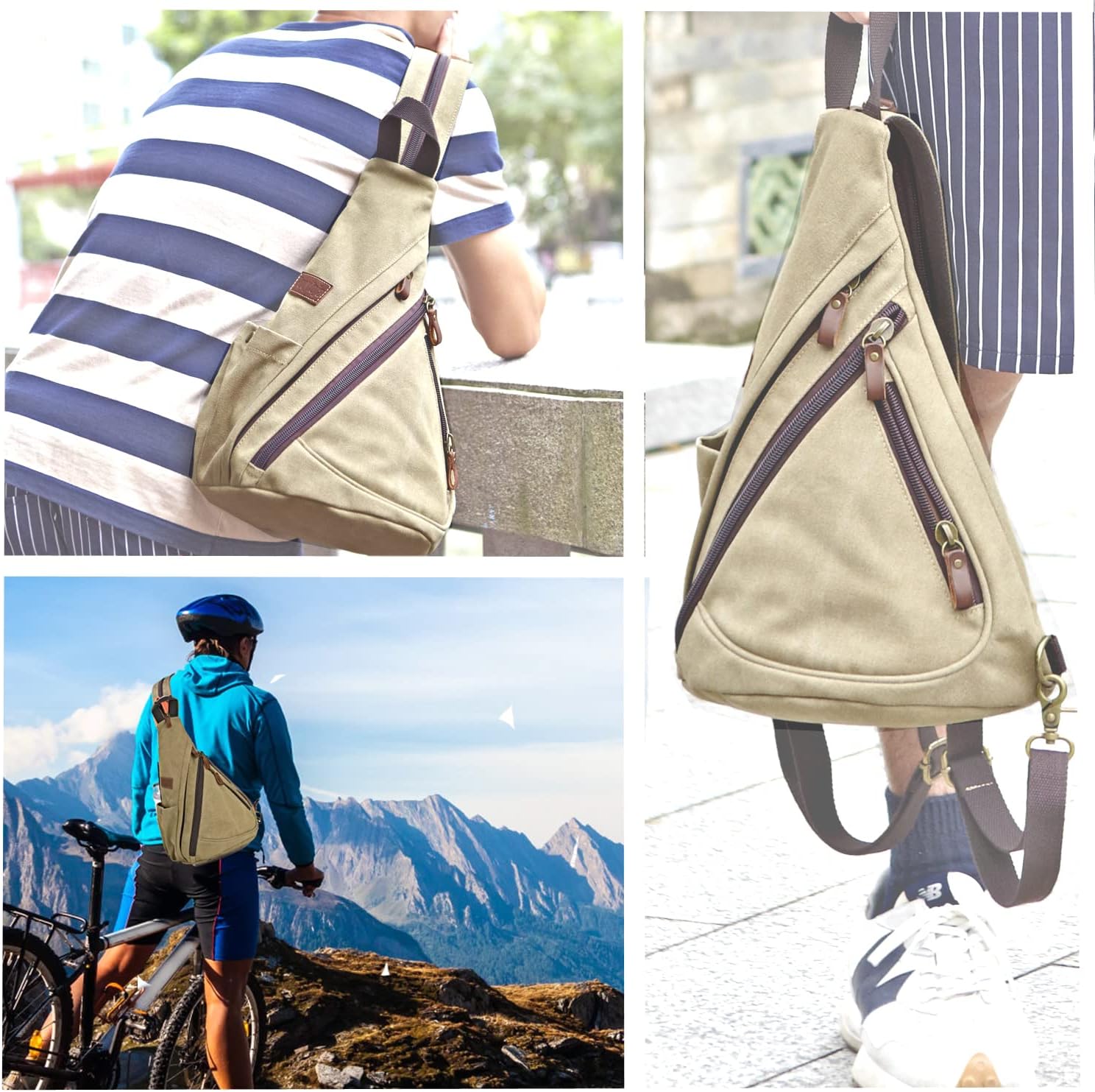 Thumbnail 6 de Poeyleja Canvas Sling Bag Convertible Crossbody Bag for Day-to-Day Travel