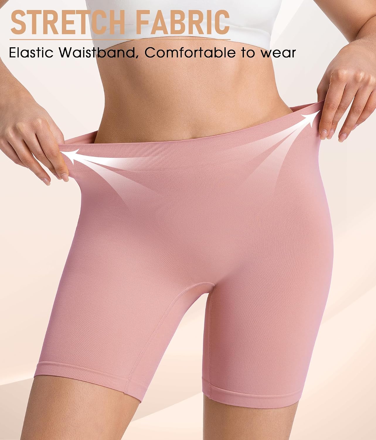 Detalle 2 de Yeblues 4 Pack Slip Shorts for Under Dresses – Seamless, Anti-Chafe, Comfortable Biker Shorts