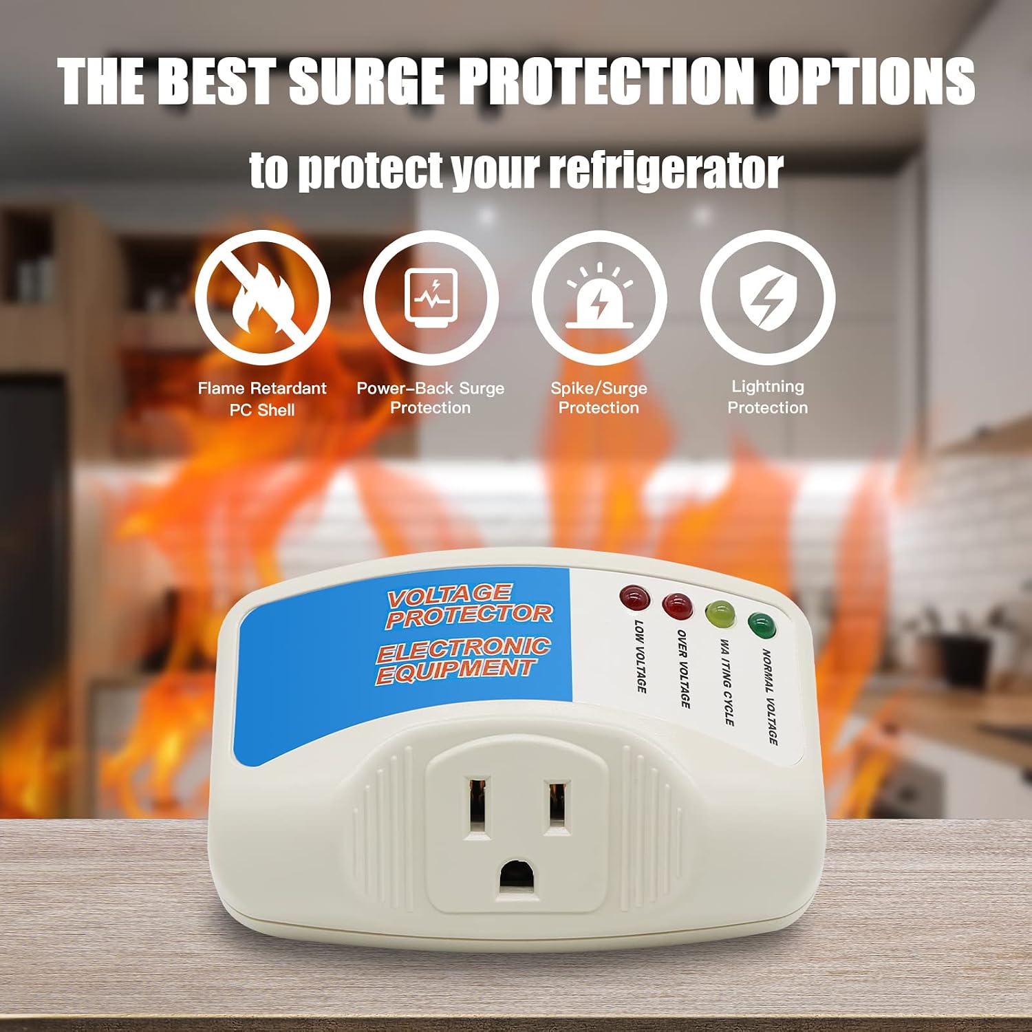 Detalle de BSEED Surge Protector for Home Appliances (Single Outlet, 120V/15A, 1875W) — 2 Pack
