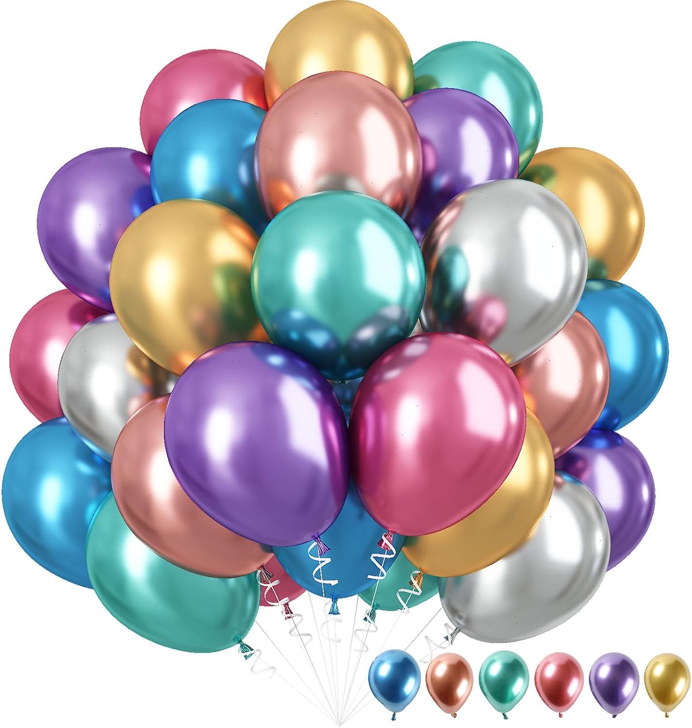 Detalle de XEANCO Balloons - 50 Pcs 10 Inch Latex Party & Wedding Balloons for Decoration