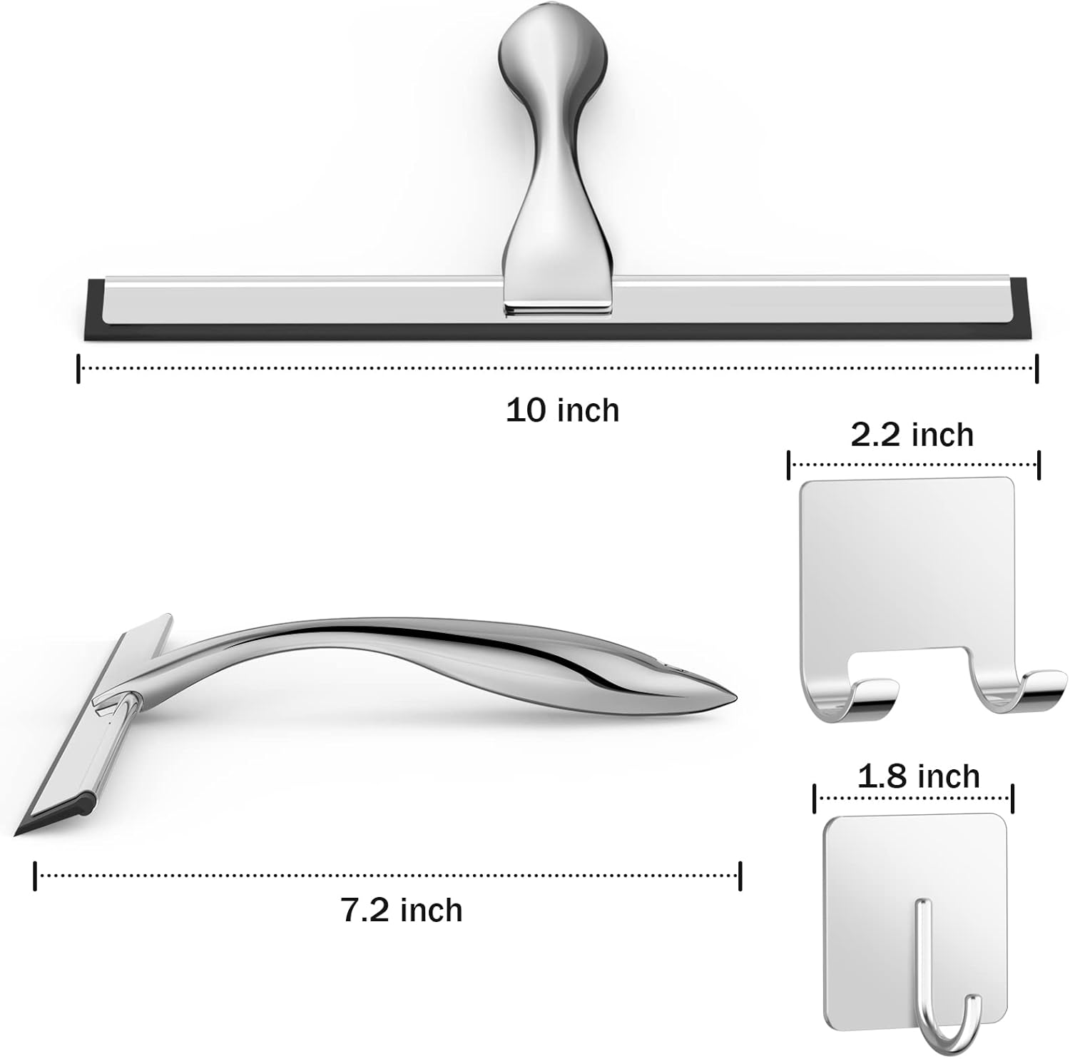Detalle 2 de All-Purpose Stainless Steel Shower Squeegee 10"