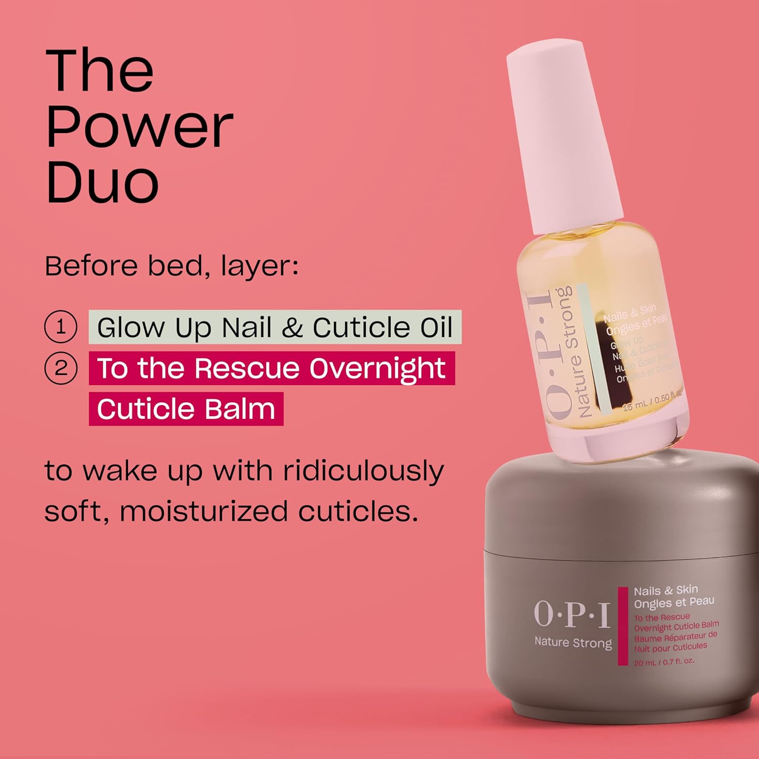 Detalle de OPI Nature Strong Skincare Glow Up Nail & Cuticle Oil (Vitamin E, natural origin formula)