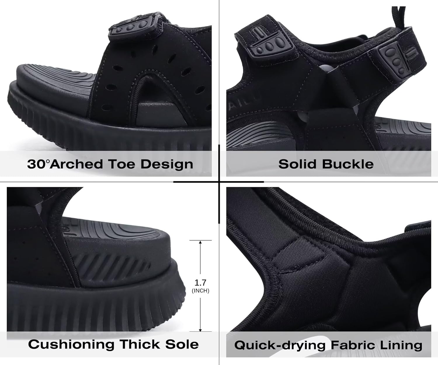 Thumbnail 5 de KuaiLu Herren Wandersandalen – Orthopädische Recovery Trekking Sandalen, Größe 40–48