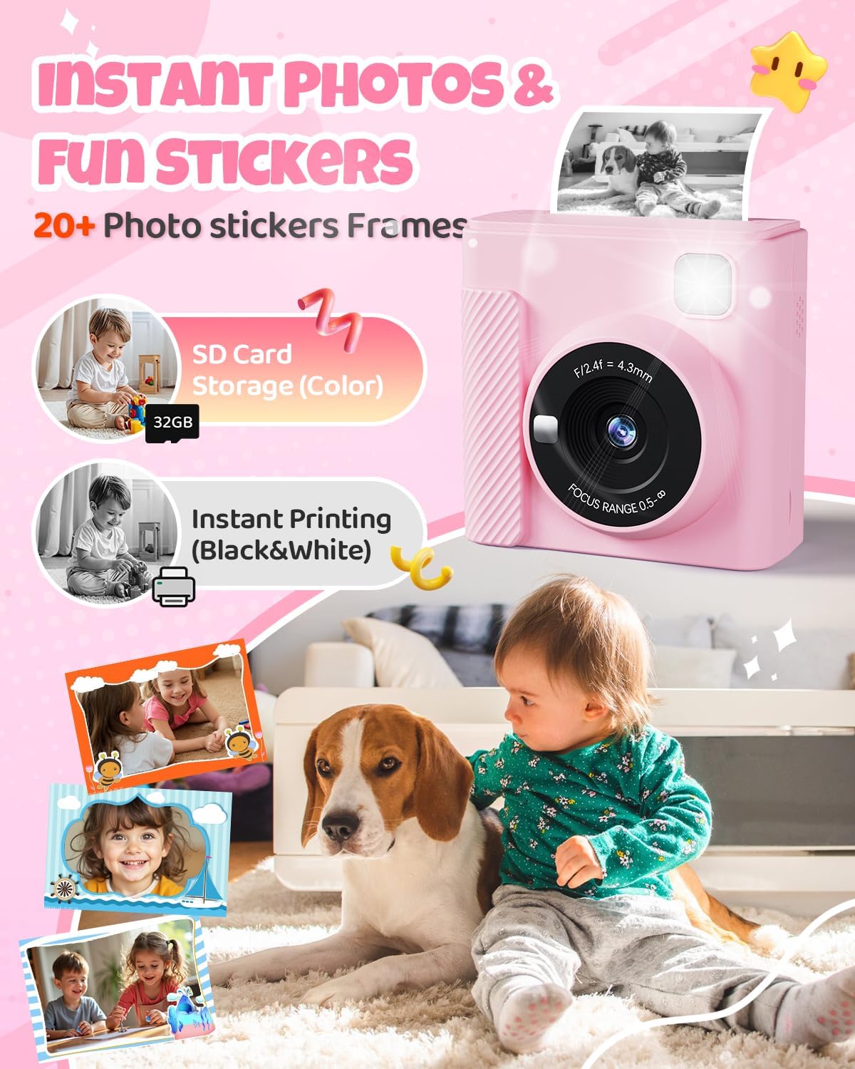 Detalle de TIATUA Kids Camera Instant Print 2.4" 32GB