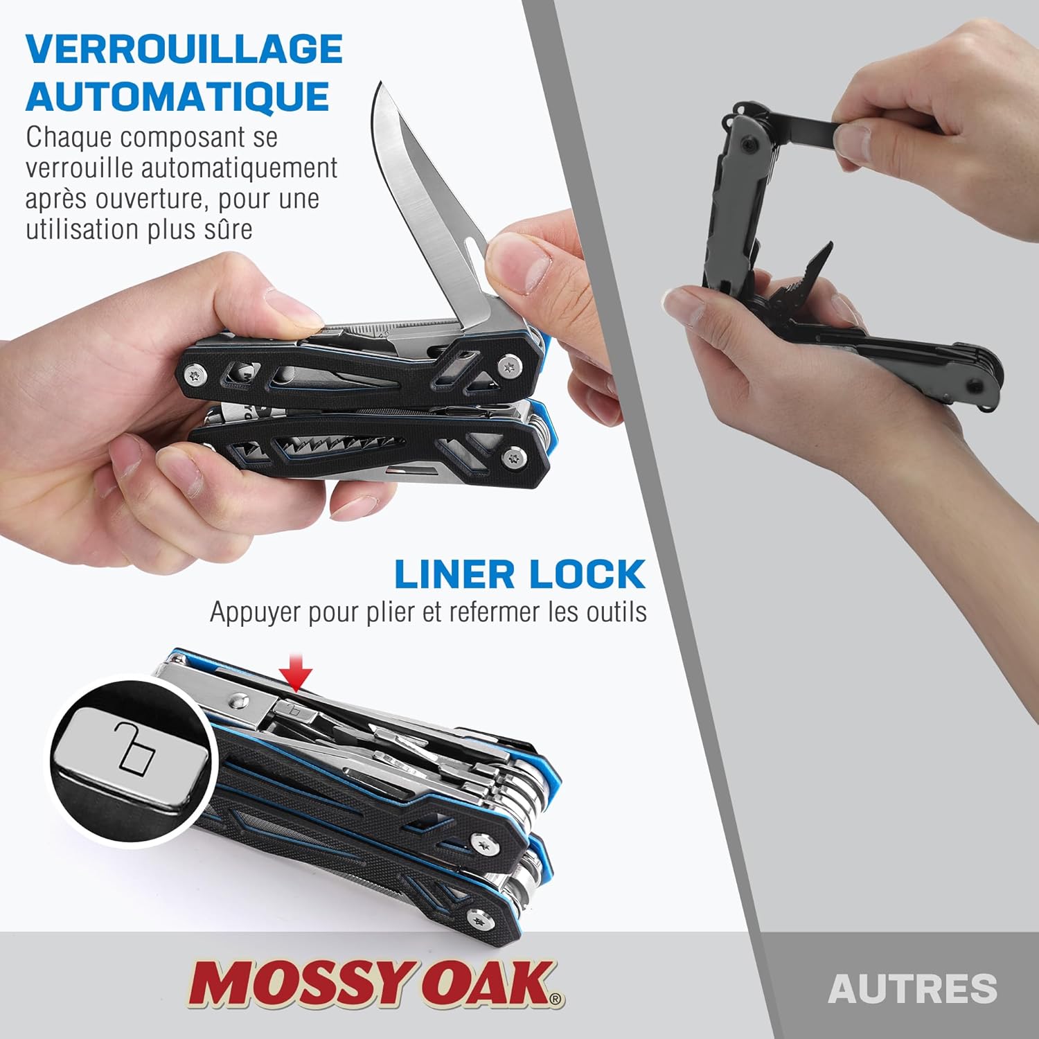 Thumbnail 3 de Mossy Oak Pince Multifonction en Acier Inoxydable 22 en 1 – Outil outdoor complet