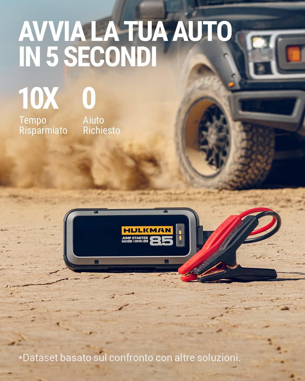 Detalle de HULKMAN Alpha85 Grigio Spazio: Avviatore di Emergenza Intelligente 2000A, 74Wh