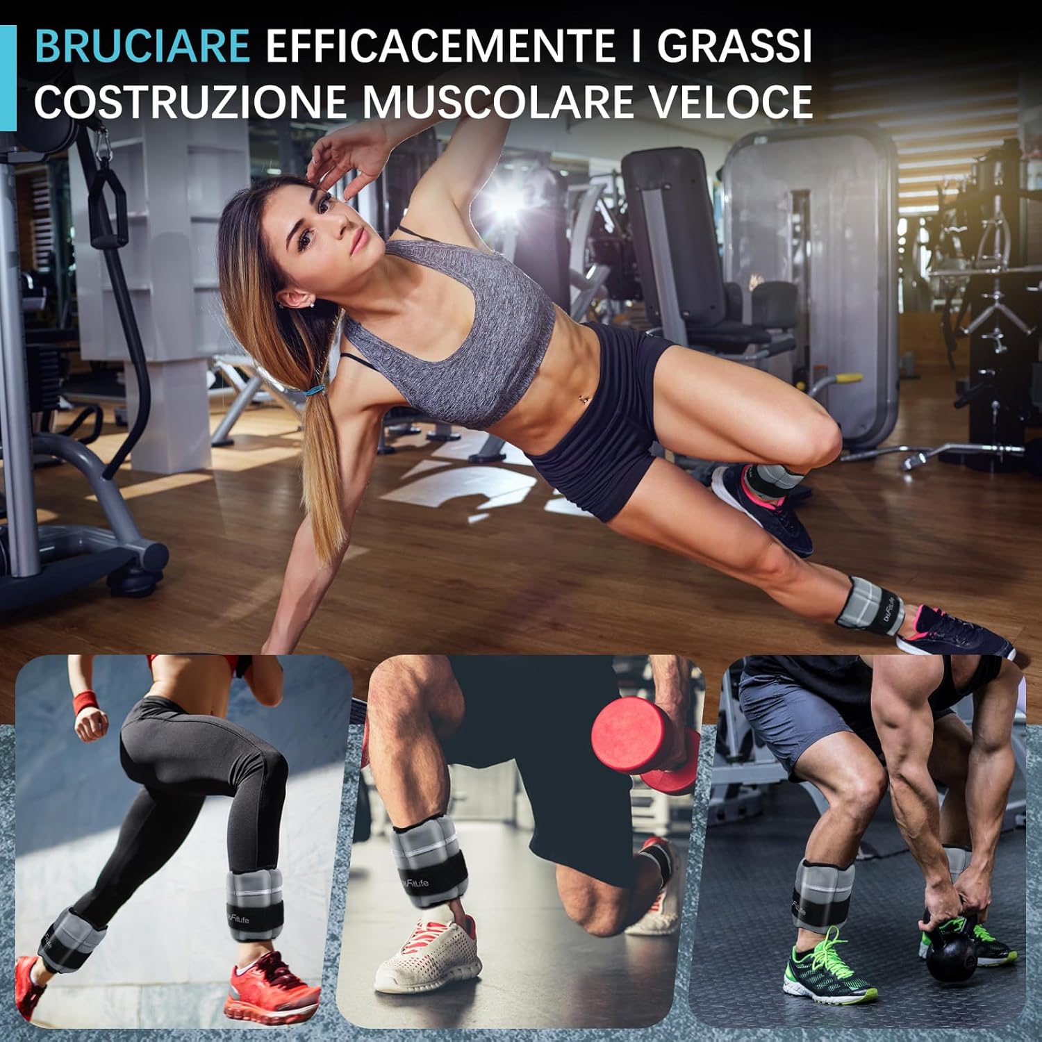 Thumbnail 4 de DH FitLife Set di cavigliere con pesi regolabili per gambe – 2 x 2,5 kg o 2 x 4,5 kg