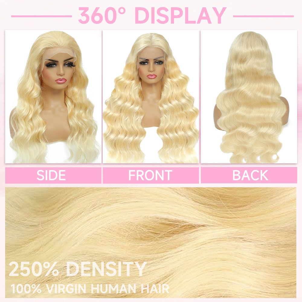 Thumbnail 1 de Kassamo 613 Lace Front Wig (Human Hair, 250 Density, 13x6 HD Lace) Body Wave, Pre-Plucked, 30 Inch