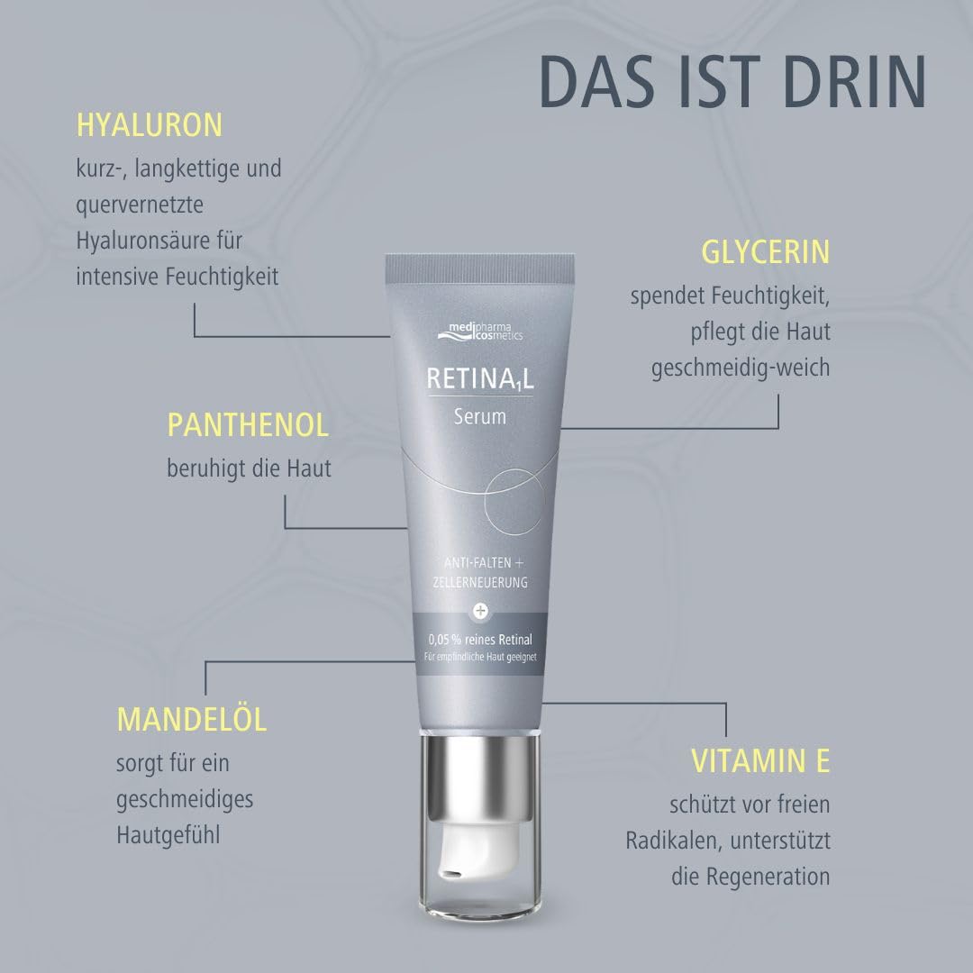 Detalle 2 de Retinal Serum von medipharma cosmetics 0,05%