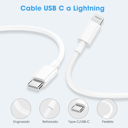 Thumbnail 4 de BSTOEM Cable USB-C a Lightning (2 unidades 1 m + 2 m) con Power Delivery hasta 27W