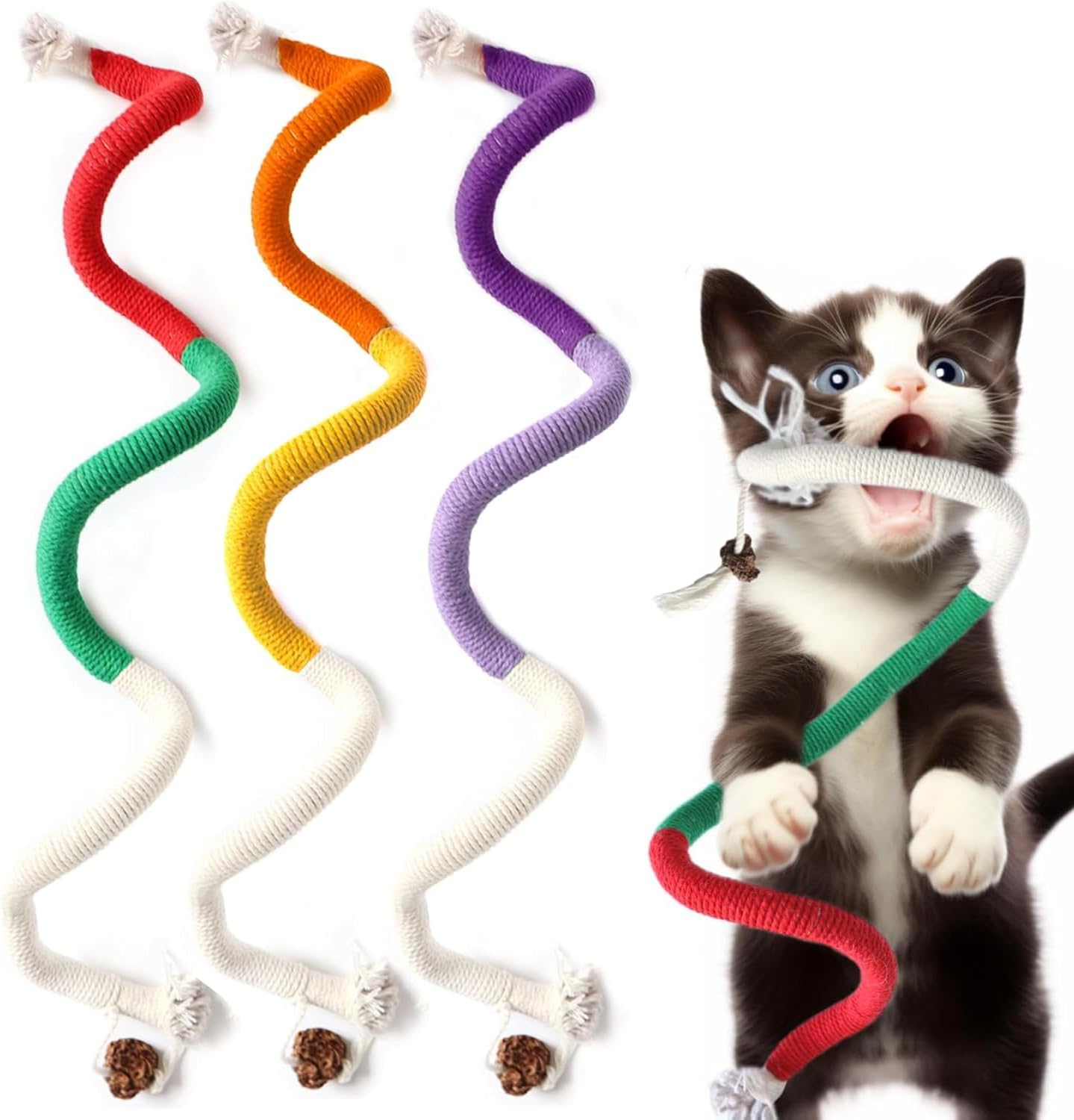 Detalle de MarverFace Katzenspielzeug Minze 3er Set