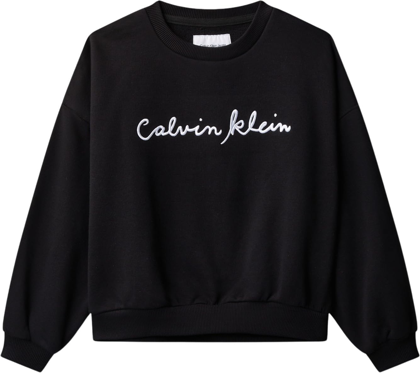Detalle de Calvin Klein CK Crewneck Sweatshirt Lvcksjb25g: felpa per ragazzi versatile e confortevole
