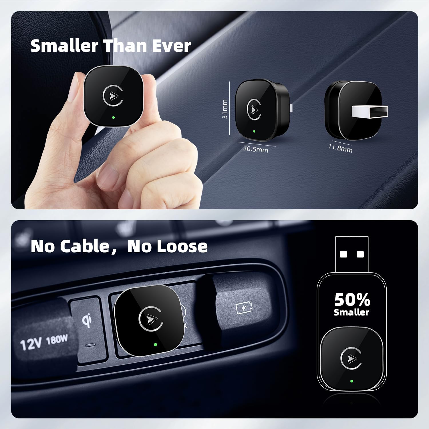 Detalle 2 de 2026 Wireless CarPlay Adapter USB, 5.8GHz car accessory