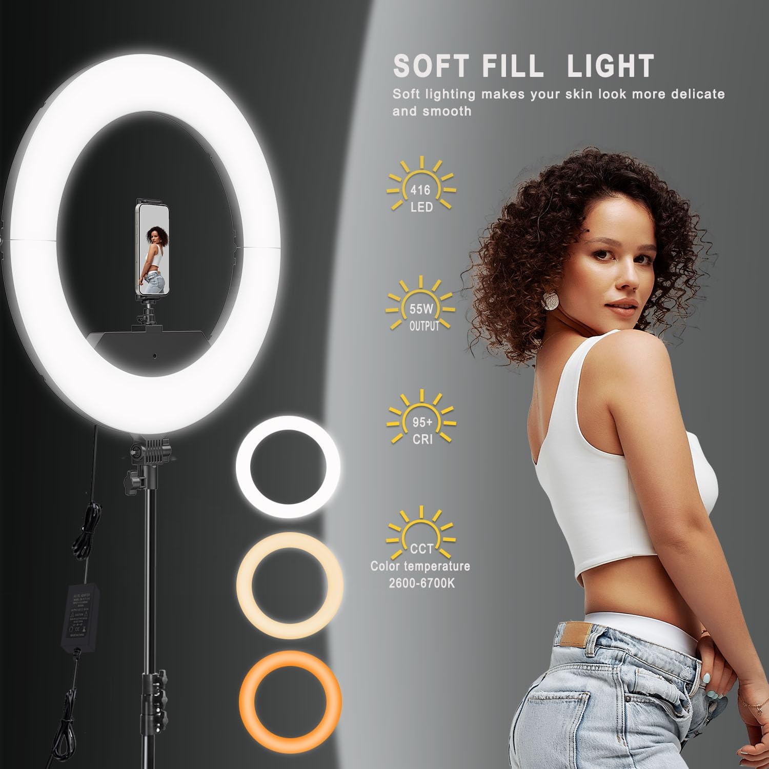 Thumbnail 1 de JJ JIANJIN 18" Ring Light 55W