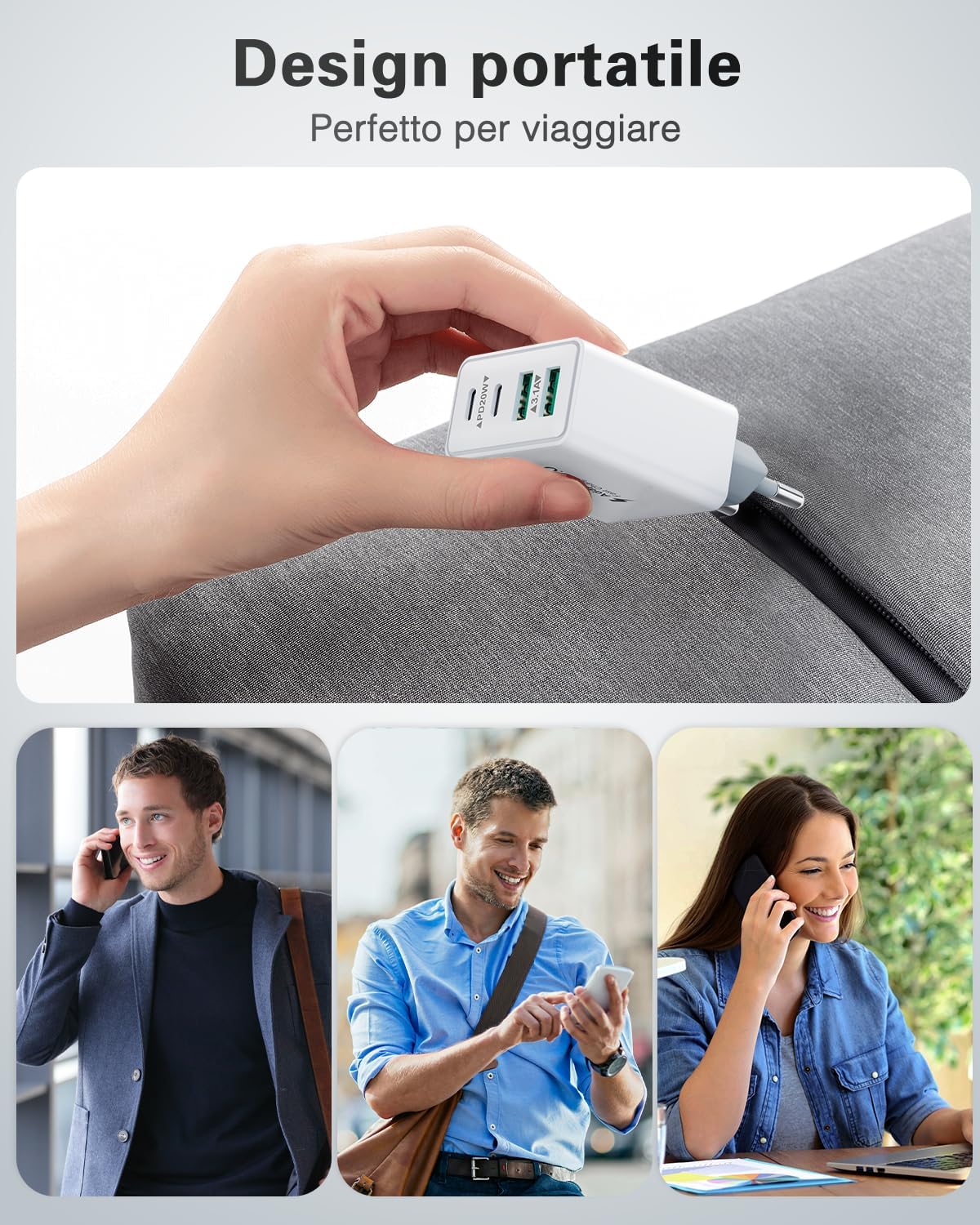 Thumbnail 5 de LumFocus Caricatore USB C Presa 40W 4 Porte – Ricarica rapida multiporta