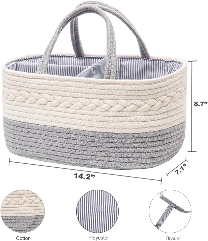 Detalle 2 de YeaYee Baby Windel Caddy Organizer, 36,1 x 22,1 x 18 cm