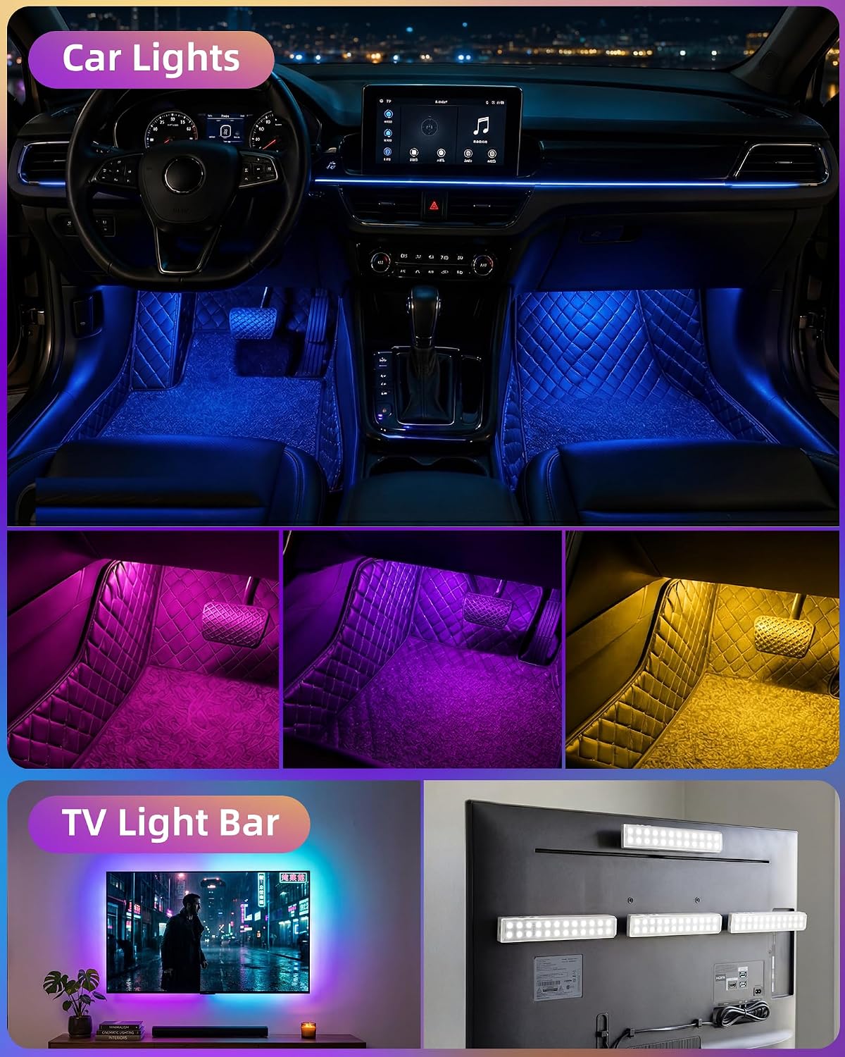 Thumbnail 6 de EZVALO 80RGB Color Changing Under Cabinet Lighting (Wireless, 6-Pack)