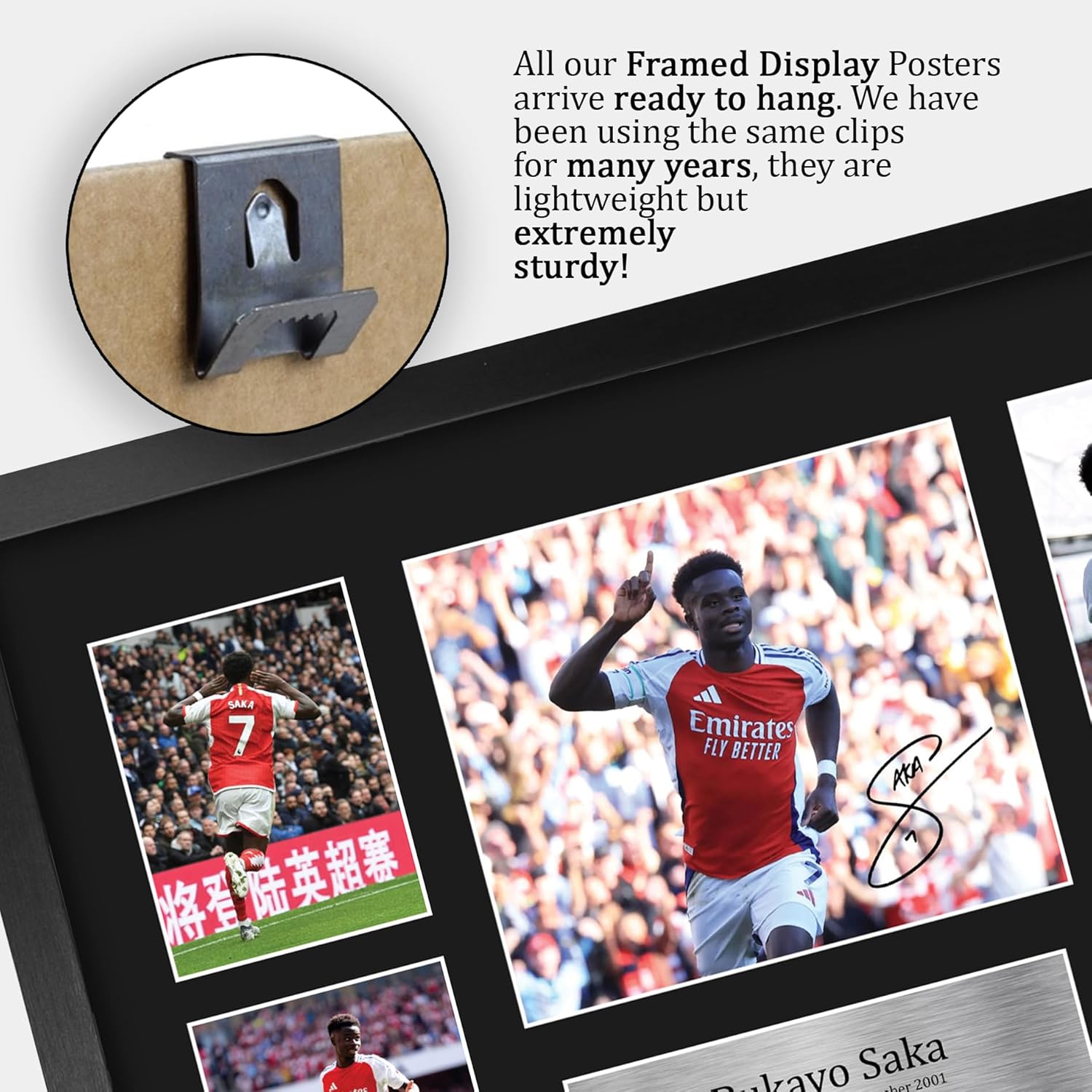 Thumbnail 4 de HWC Trading Bukayo Saka Arsenal A3 framed signed autograph photograph display