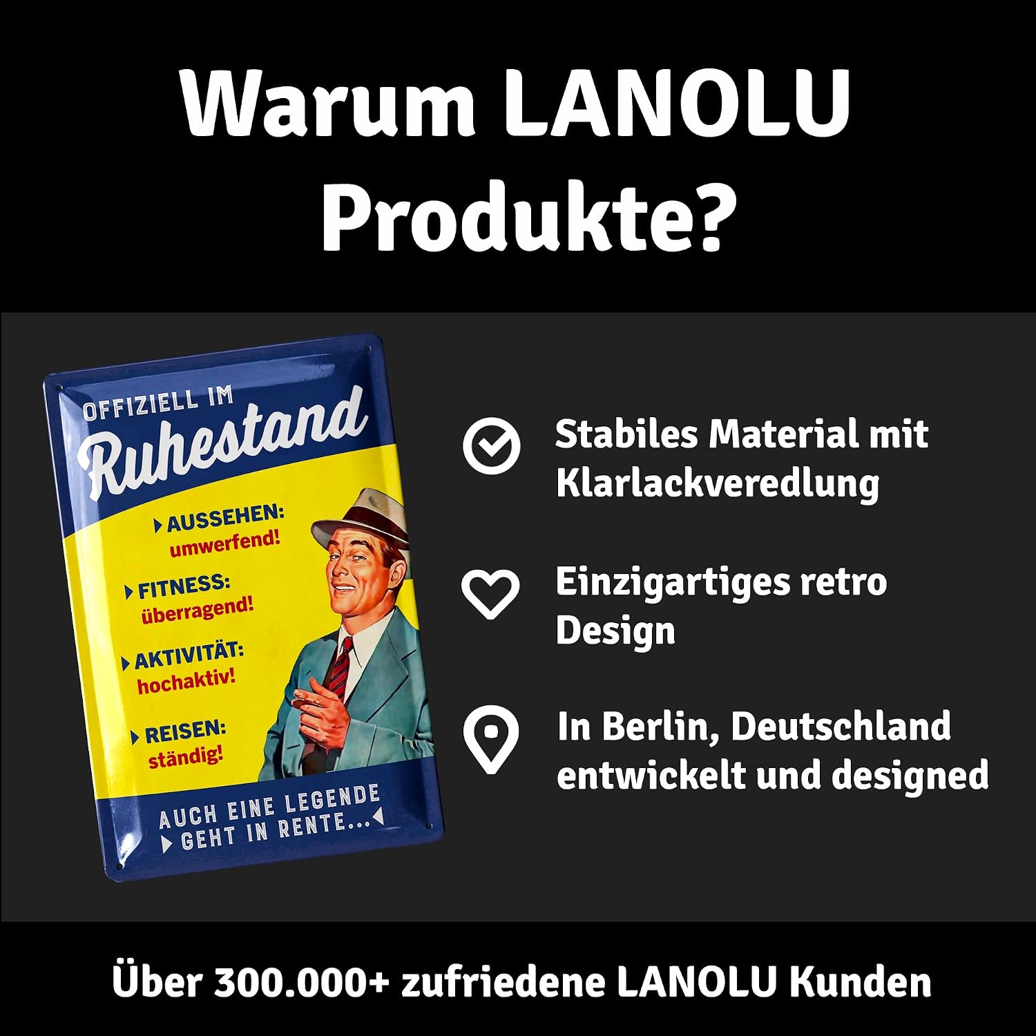 Thumbnail 2 de LANOLU Retro Blechschild 20x30cm