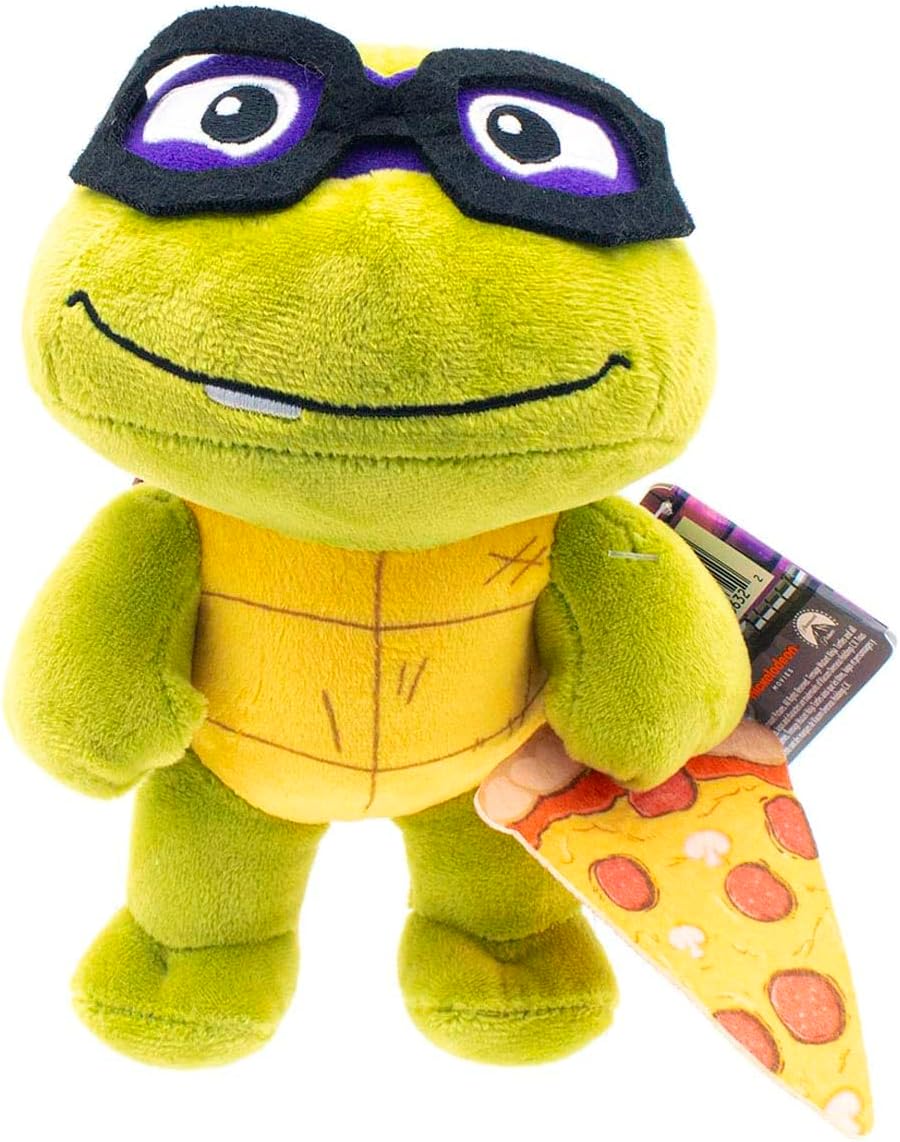 Detalle de Mattel HVK30 Turtle Tot Donatello – mjuk plyschfigur, 20 cm